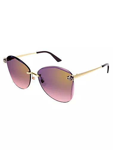 Panthère Classic 24K-Gold-Plated Butterfly Sunglasses