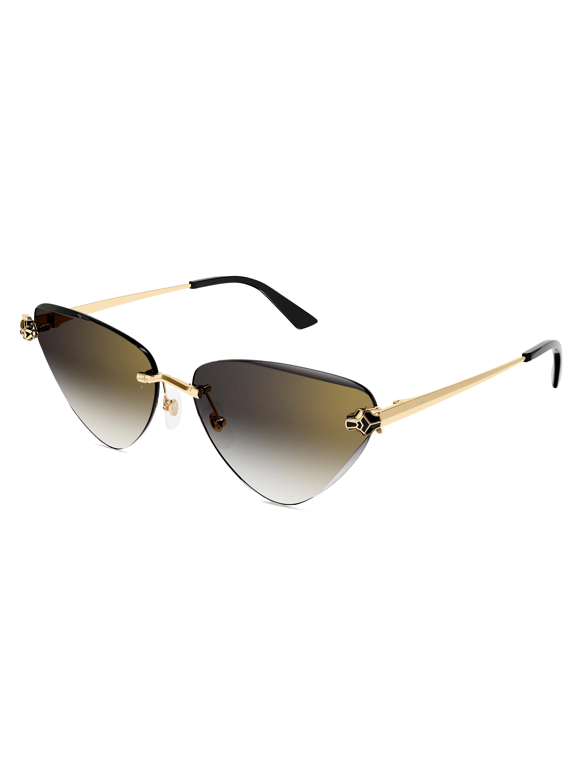 Cartier キャットアイサングラス Cartier Panthère Classic 24K Gold-Plated Cat-Eye Sunglasses | Saks