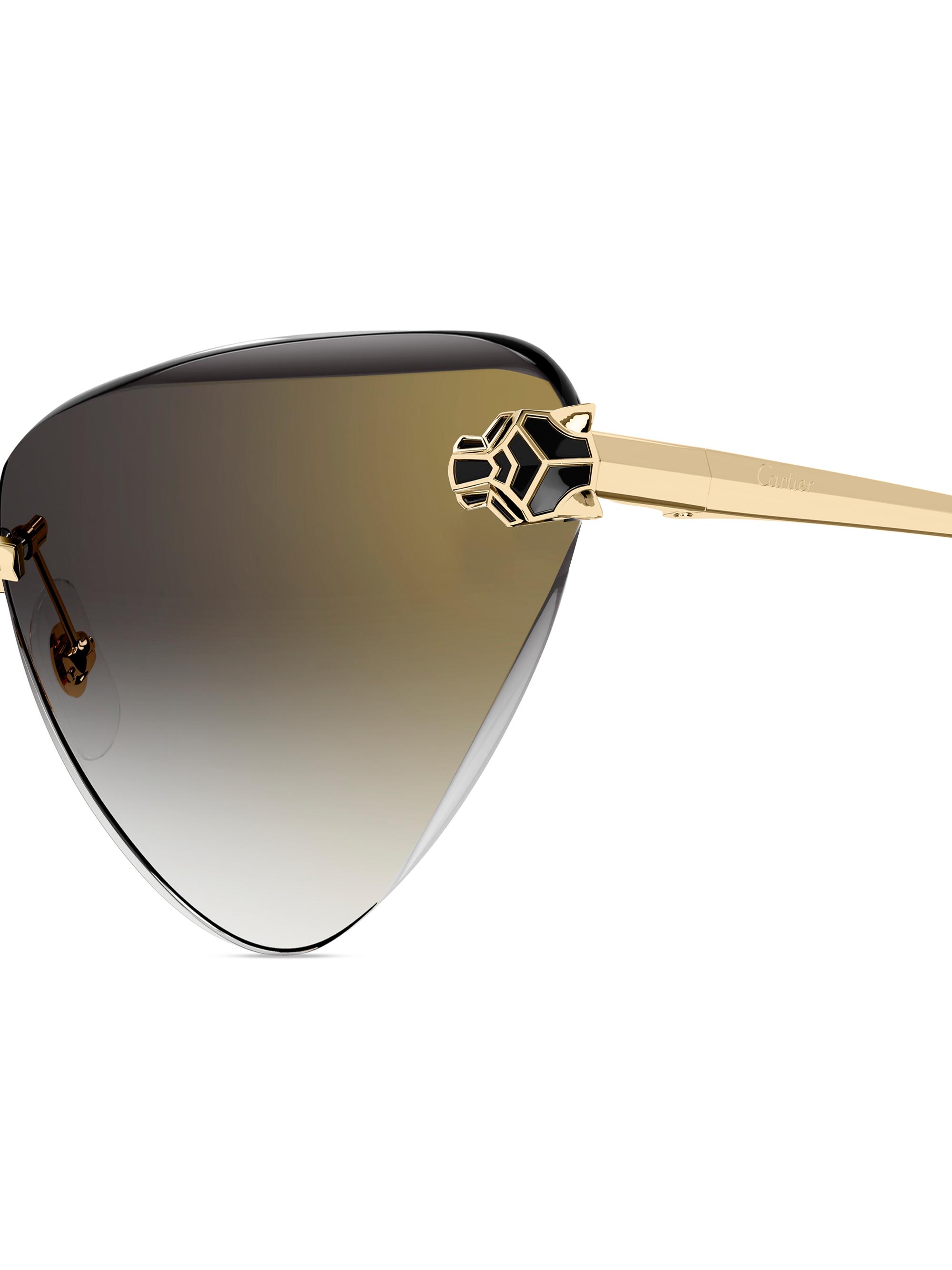Cartier Panthère Classic 24K Gold-Plated Cat-Eye Sunglasses | Saks