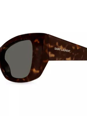 Saint Laurent Feminine Cat Eye Sunglasses in Brown