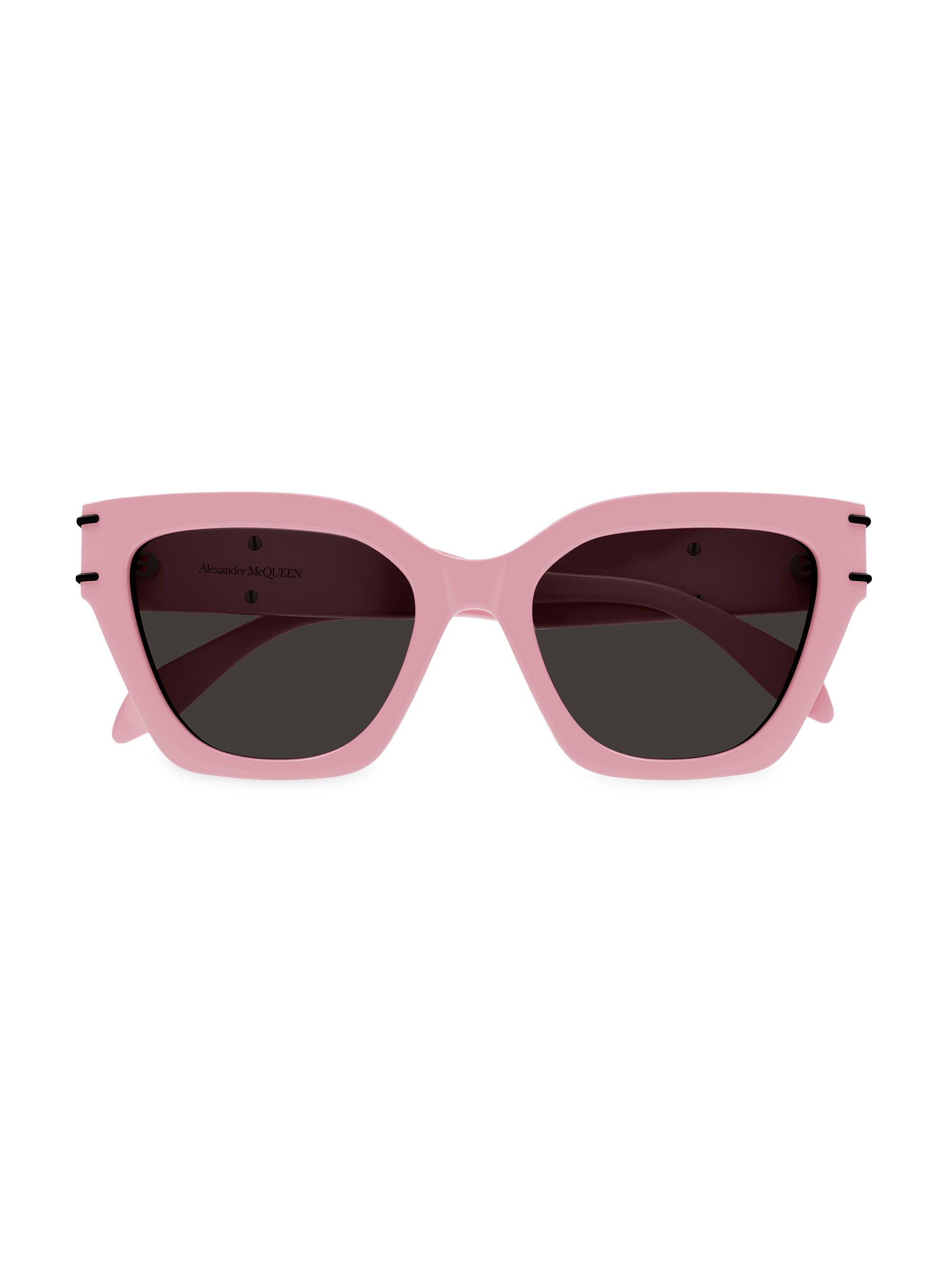 McQueen Women's Selvedge Lines 53MM Cat-Eye Sunglasses - Pink