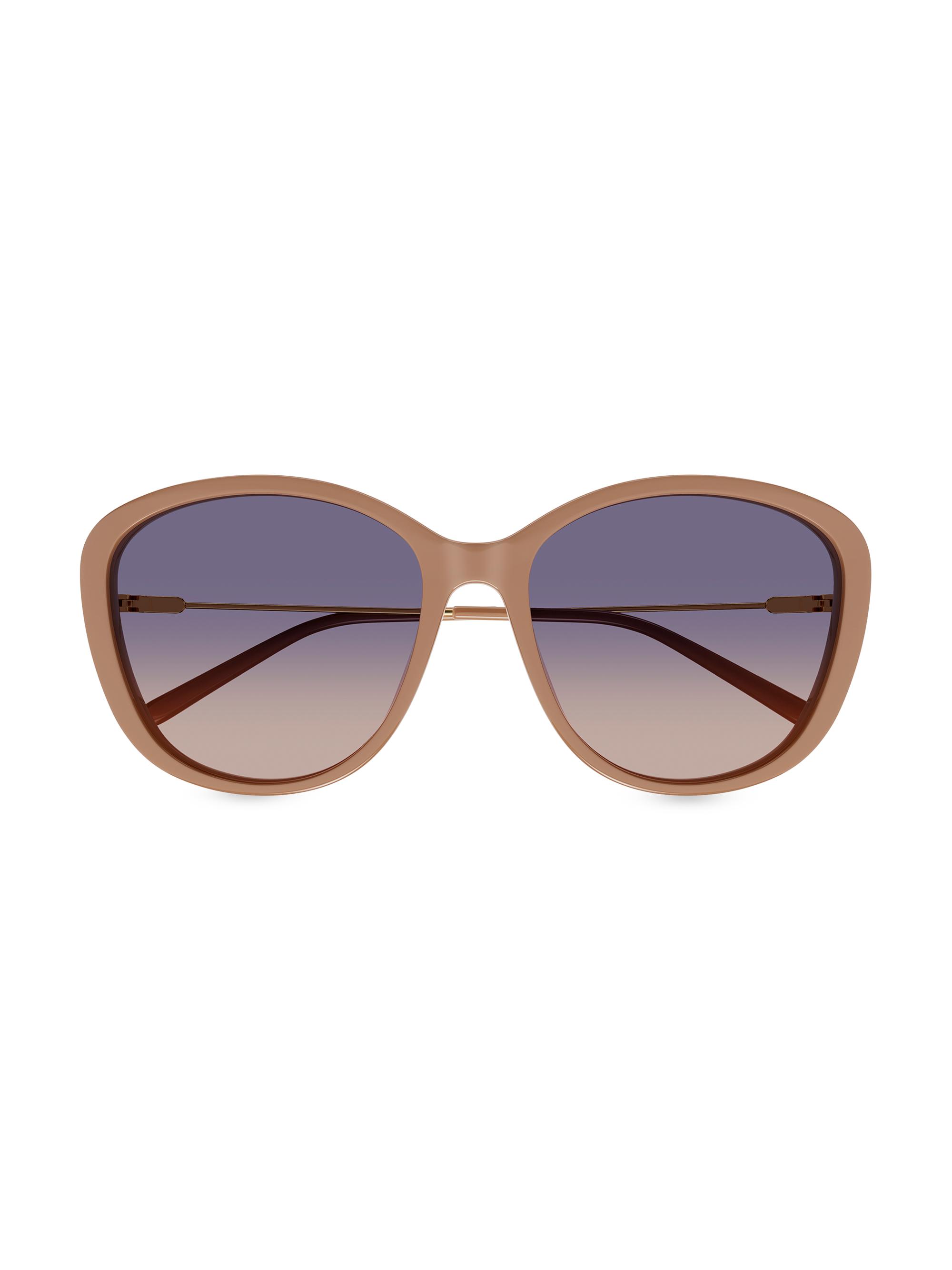Tory Burch Brown Tortoise Sunglasses - Eleanor Cat Eye Eleanor Oversized Square Sunglasses: Women main image 2