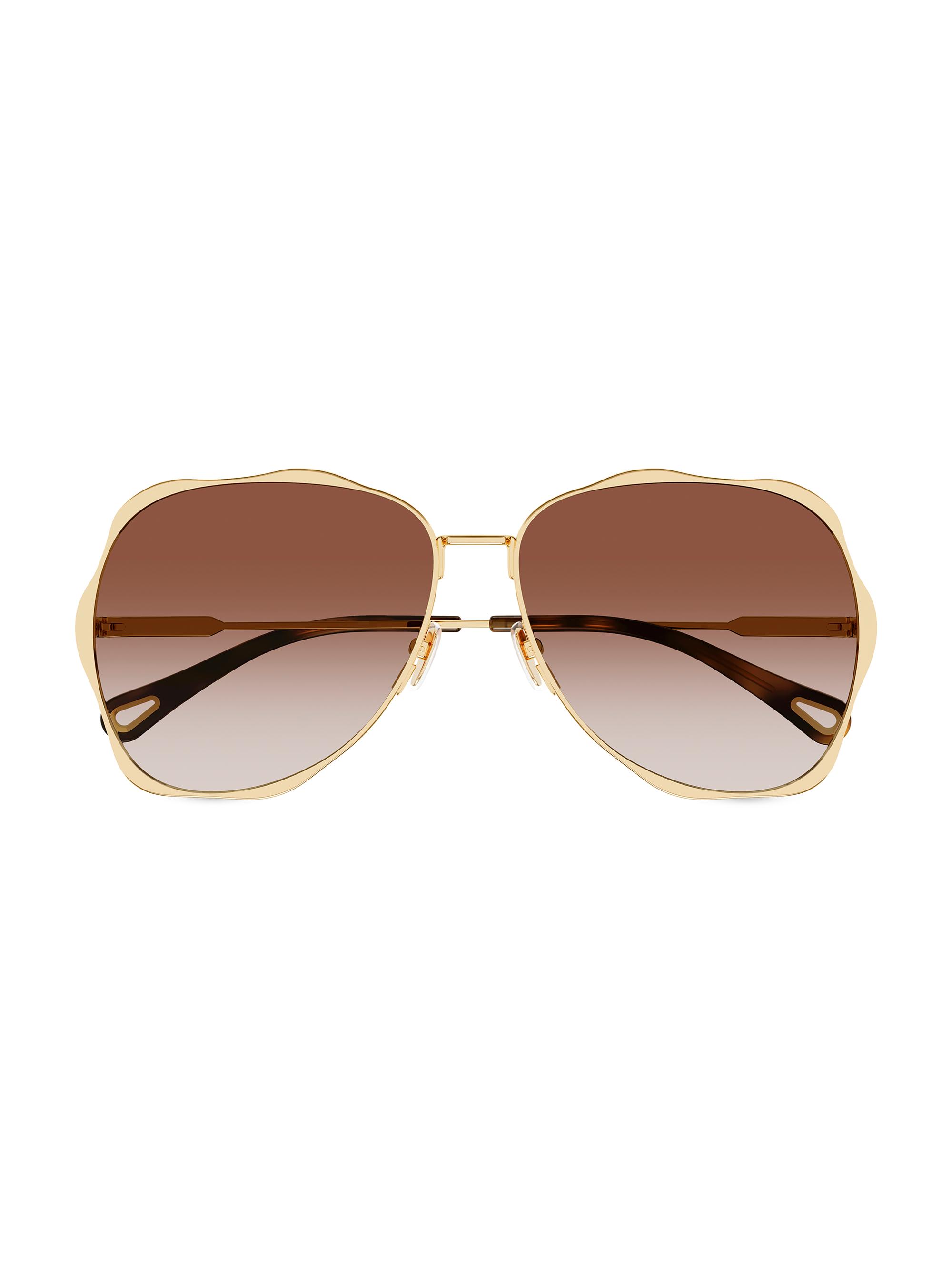Chloé Women's Honoré 60MM Aviator Sunglasses - Gold Brown