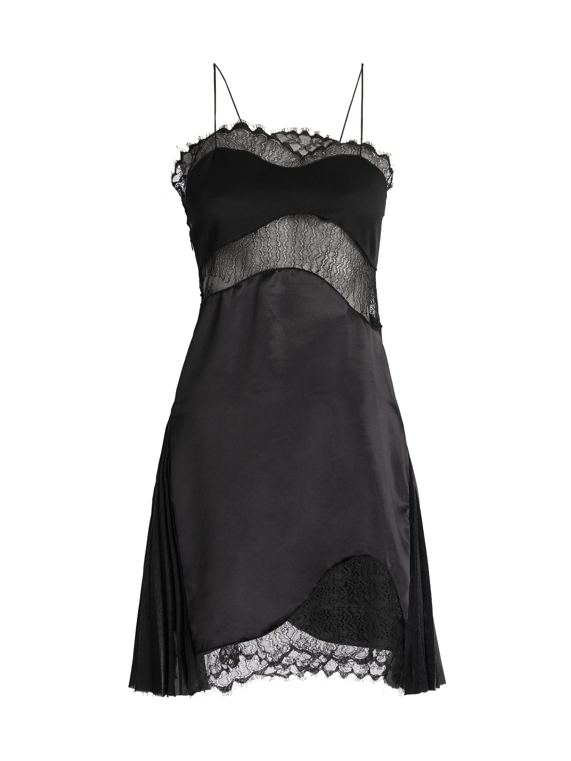 Victoria Beckham Women's Satin & Lace Pleated Minidress - Black