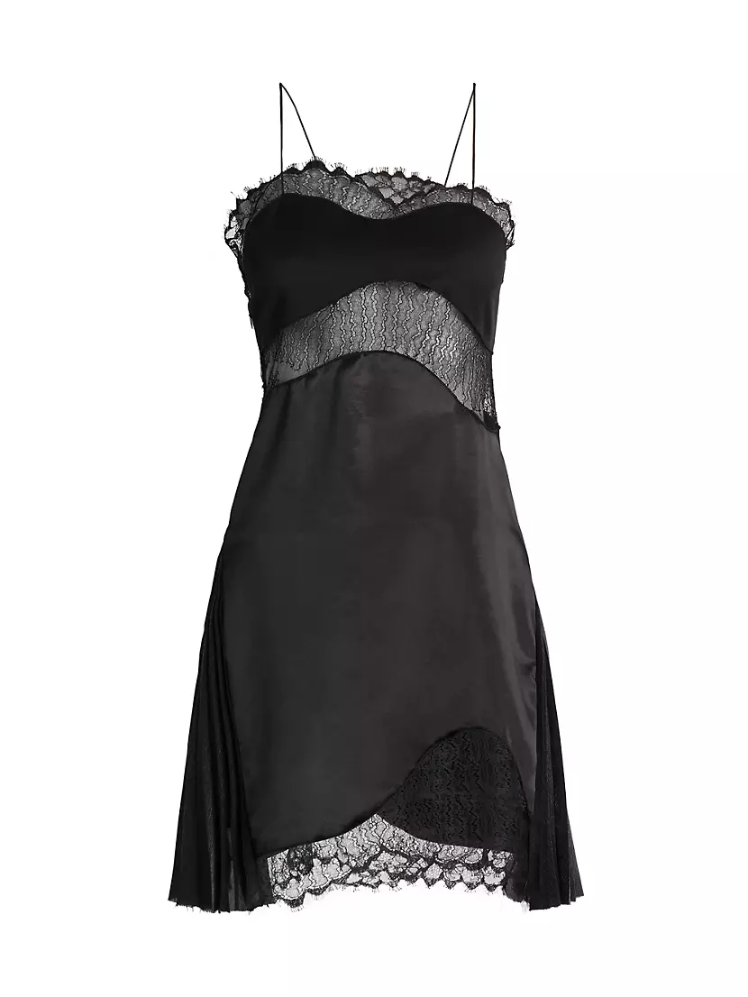 Mini Dresses  Womens Victoria Beckham Lace-Trimmed Printed Plisse Mini  Camisole Dress Animal – Harryswines