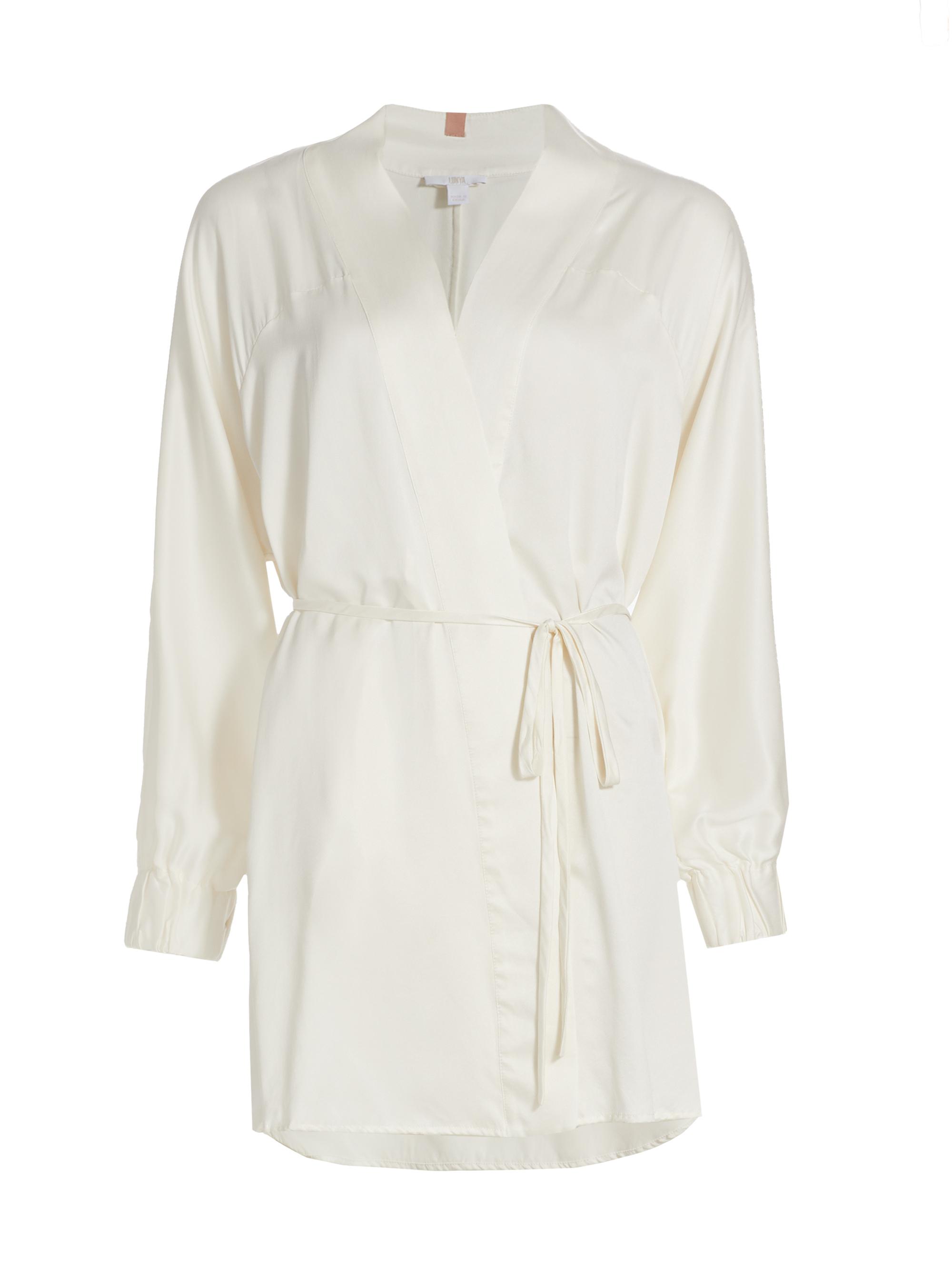 Lunya Women's Washable Silk Robe - Tranquil White