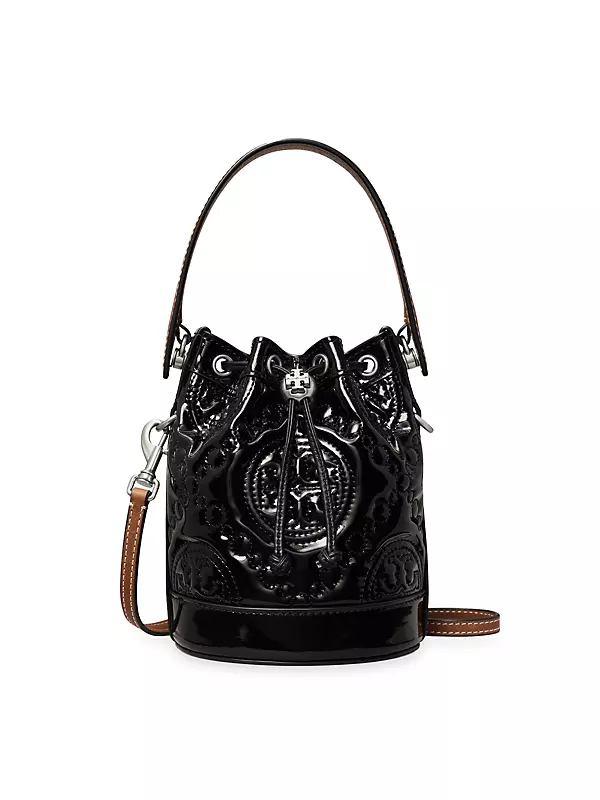 Mini T Monogram Embossed Metallic Bucket Bag: Women's Handbags