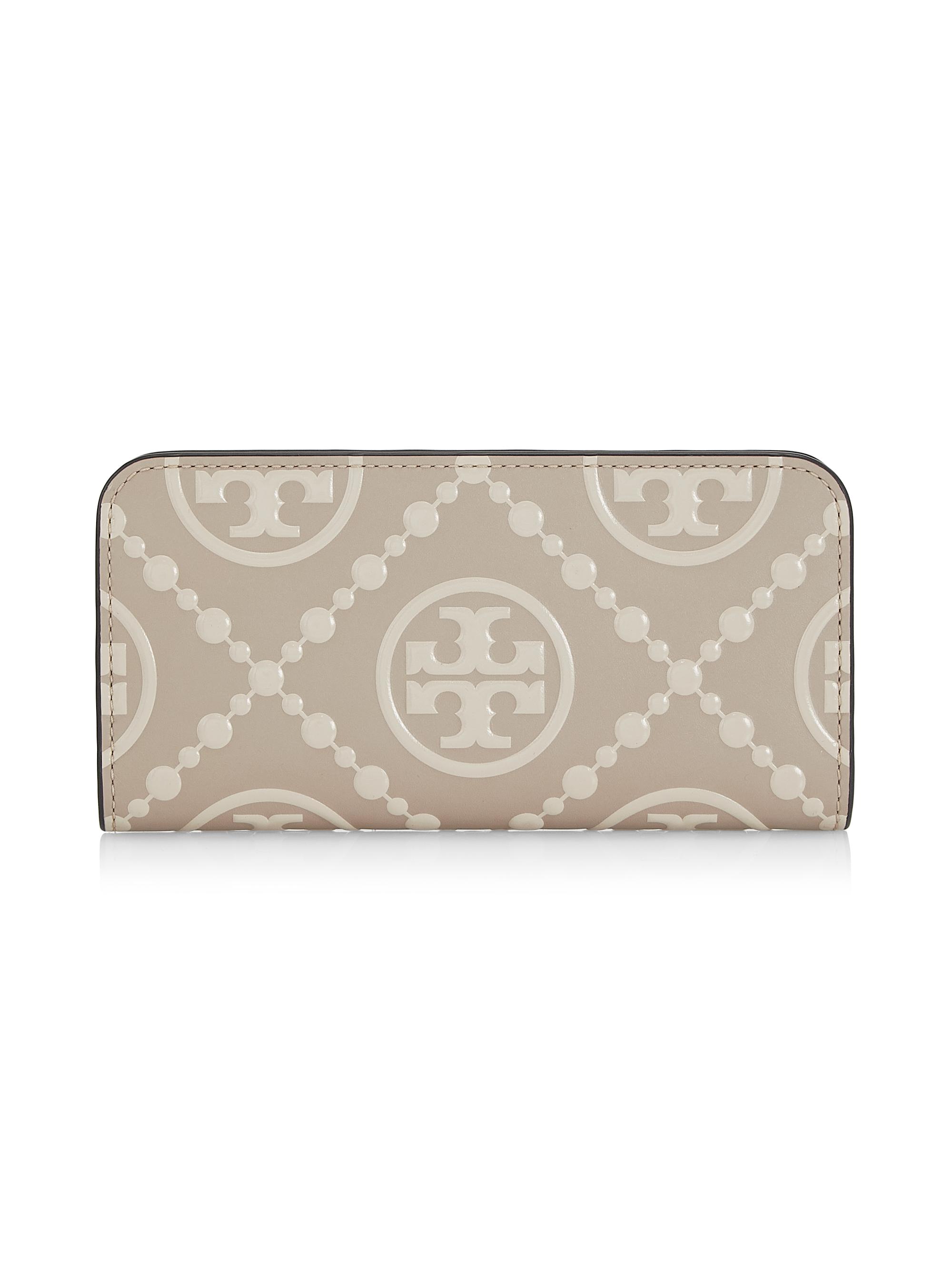 Tory Burch Women's Embossed Monogram Leather Wallet - New Cream