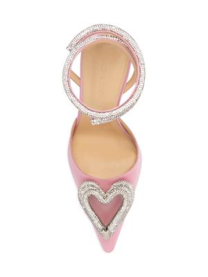 110mm Triple Heart Satin Pumps