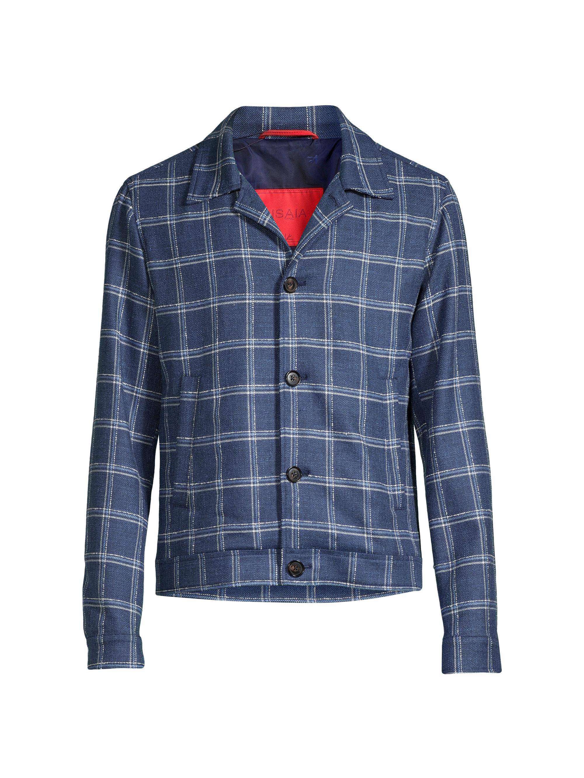 Isaia Portofino Plaid Button-Front Jacket | Saks Fifth Avenue