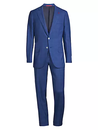 Plaid Wool-Blend Two-Button Classic-Fit Suit