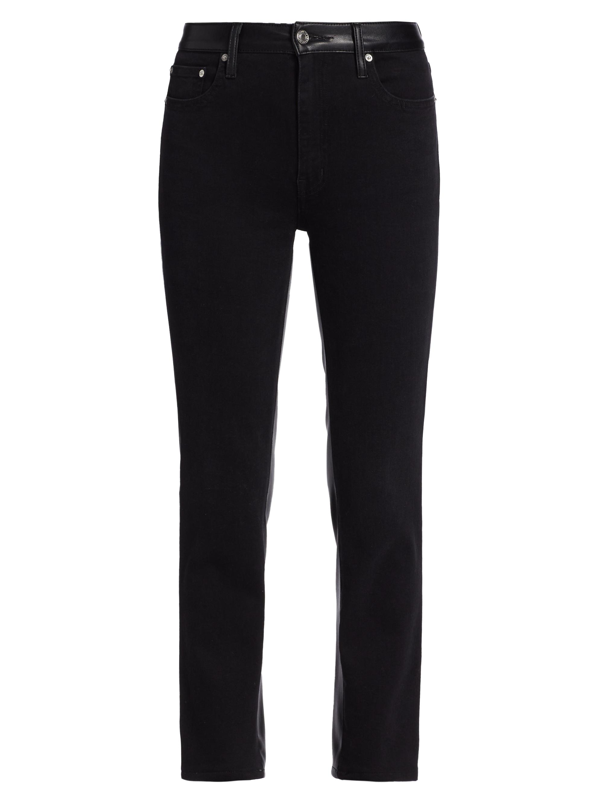 Derek Lam 10 Crosby Women's Kate High-Rise Straight-Leg Stretch Jeans - Noir