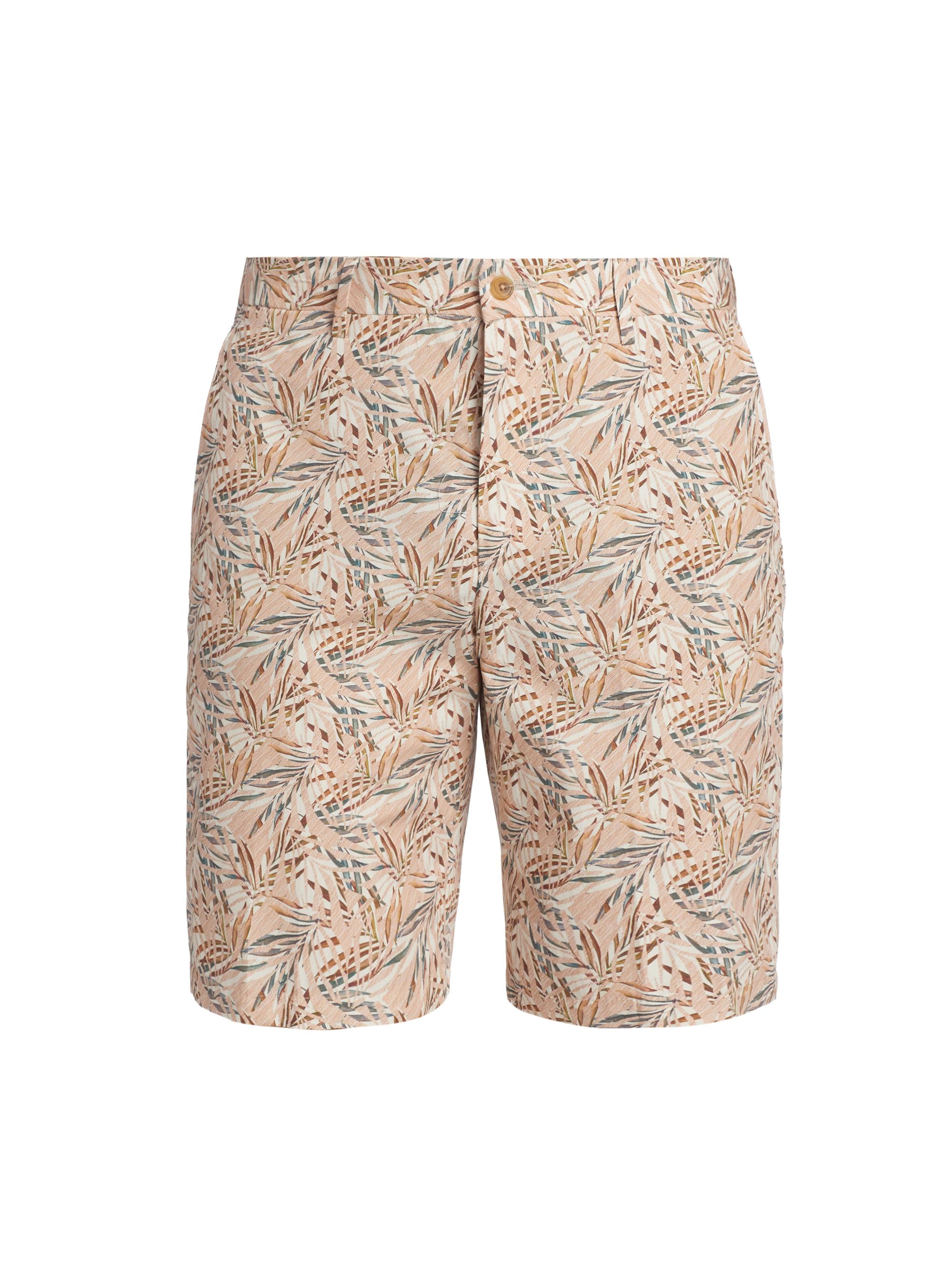 Saks Fifth Avenue Men's Slim-Fit Leaf Cotton Shorts - Orange Chiffon