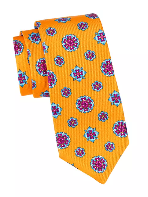 Shop Kiton Floral Print Silk Tie | Saks Fifth Avenue