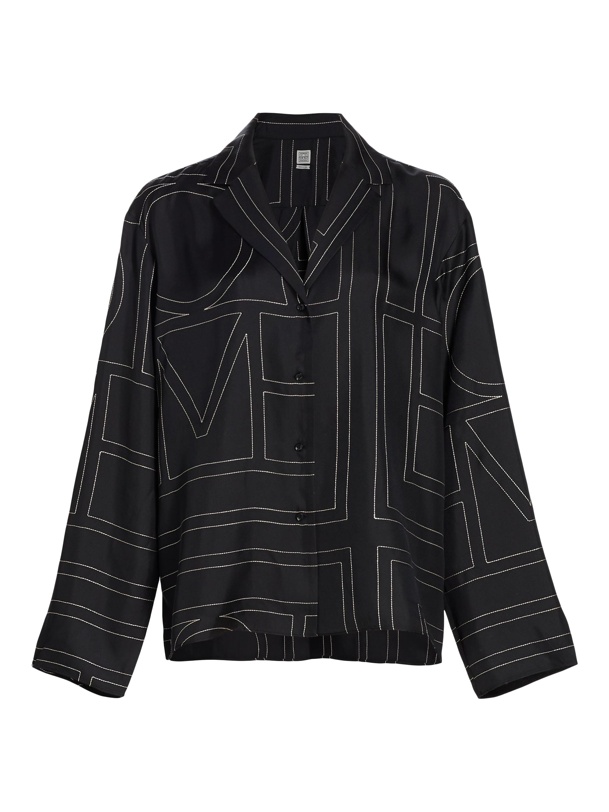 TOTEME シルクシャツ ブラウス Toteme Logo Stitch Silk Top | Saks Fifth Avenue