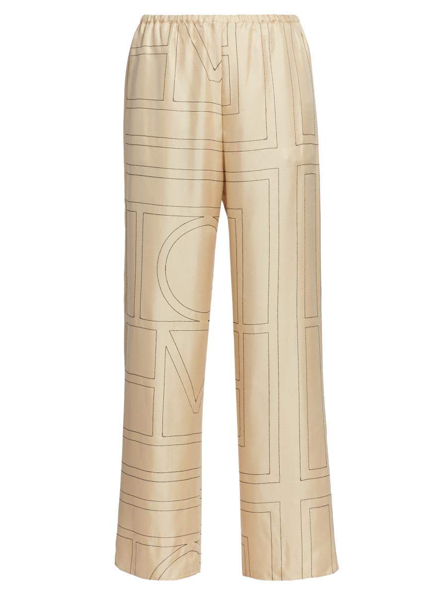 パンツ TOTEME SEMI-TRANSPARENT SILK TROUSERS WITH MONOGRAM SEMI-TRANSPARENT SILK TROUSERS WITH MONOGRAM – Suit Negozi Row