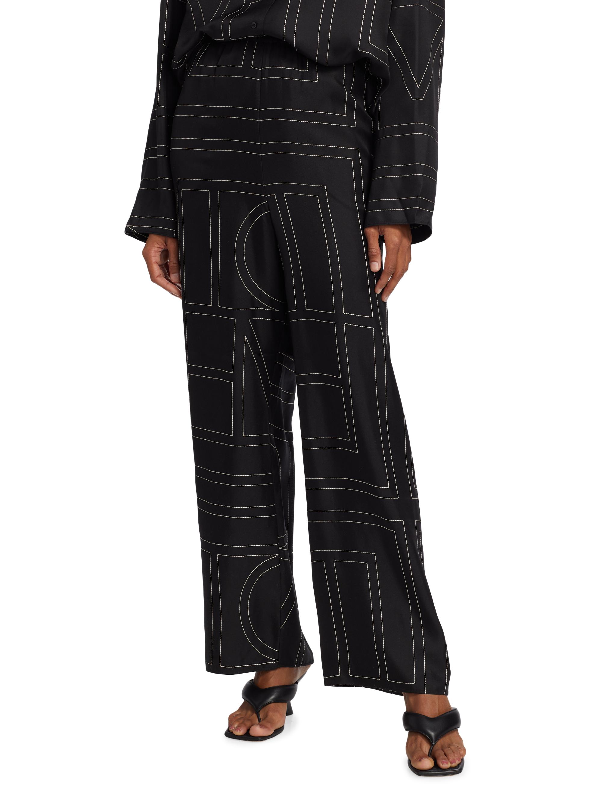 Toteme Monogram Stitch Silk Pants | Saks Fifth Avenue