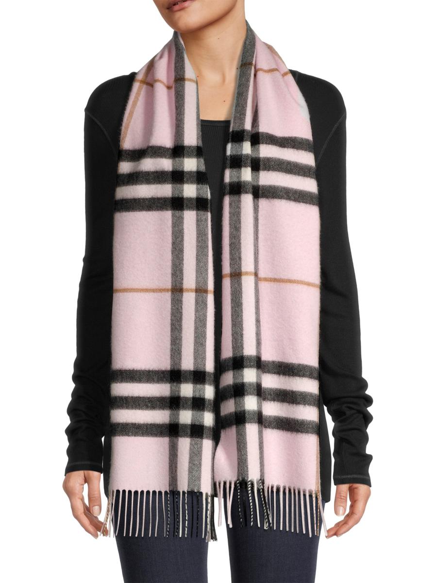 【関税&送料込】Burberry Burberry Cashmere Scarf With Giant Burberry Washed Giant Check Cashmere Scarf | Saks Fifth Avenue