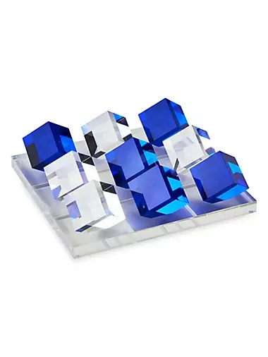 Cubed Acrylic Tic-Tac-Toe Board Game Set
