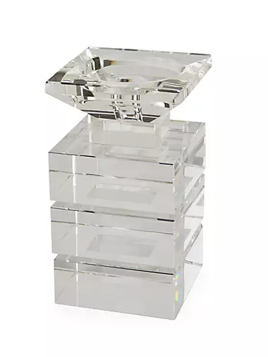 Clear Cut Crystal Illusion Small Candleholder