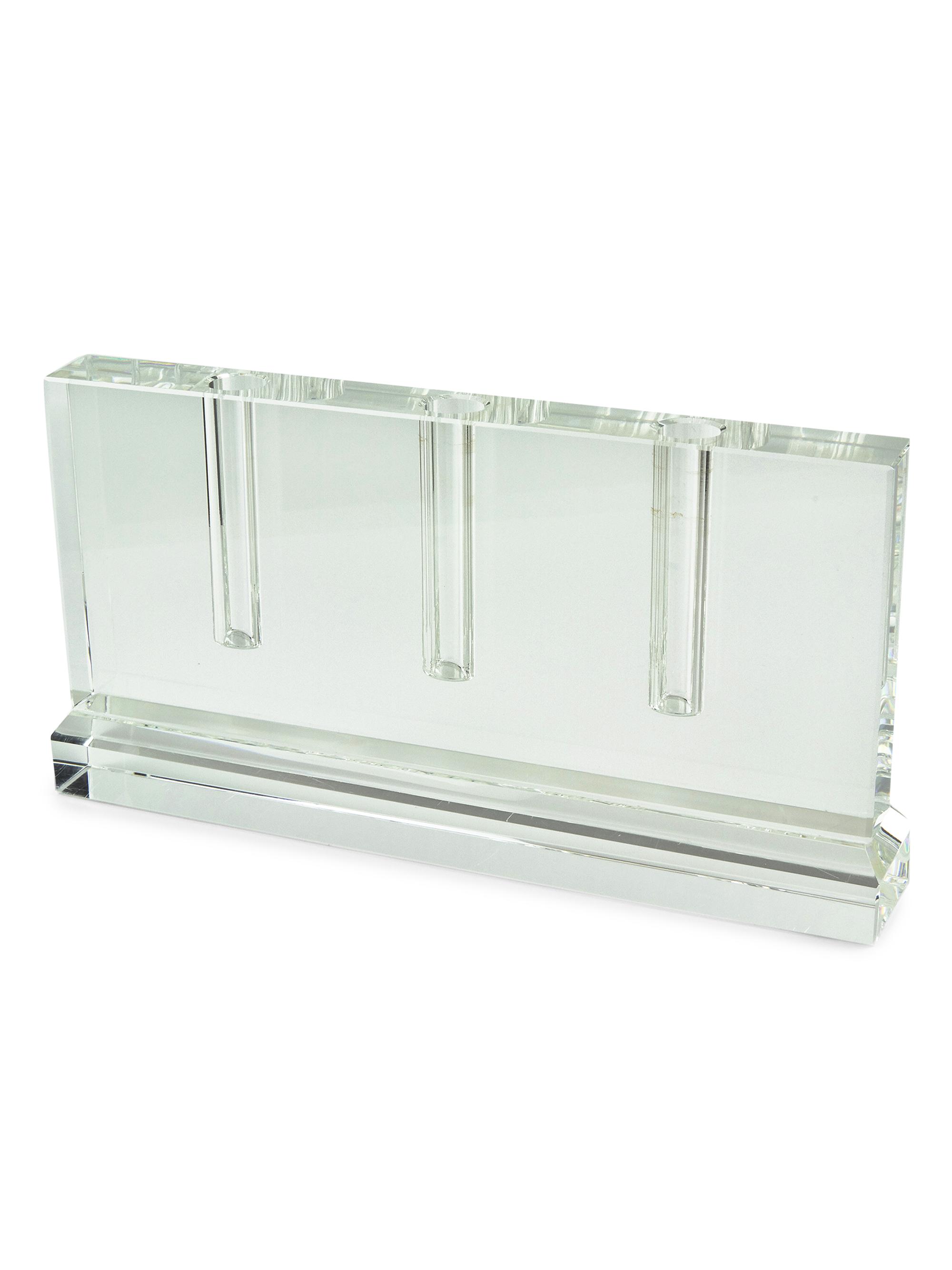 Clear Crystal 3-Hole Bud Vase