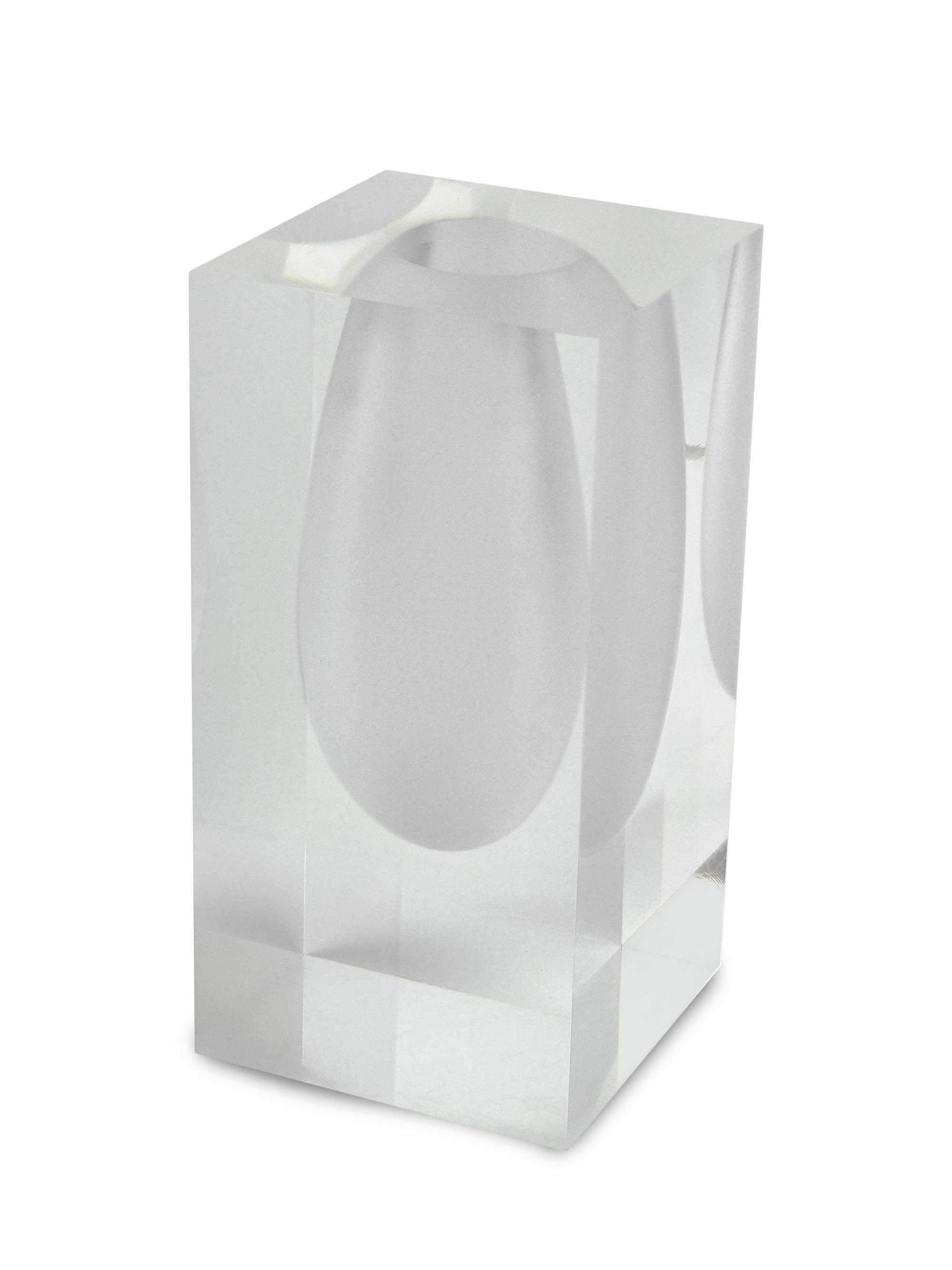 Tizo Clear Lucite Vase - Frost White