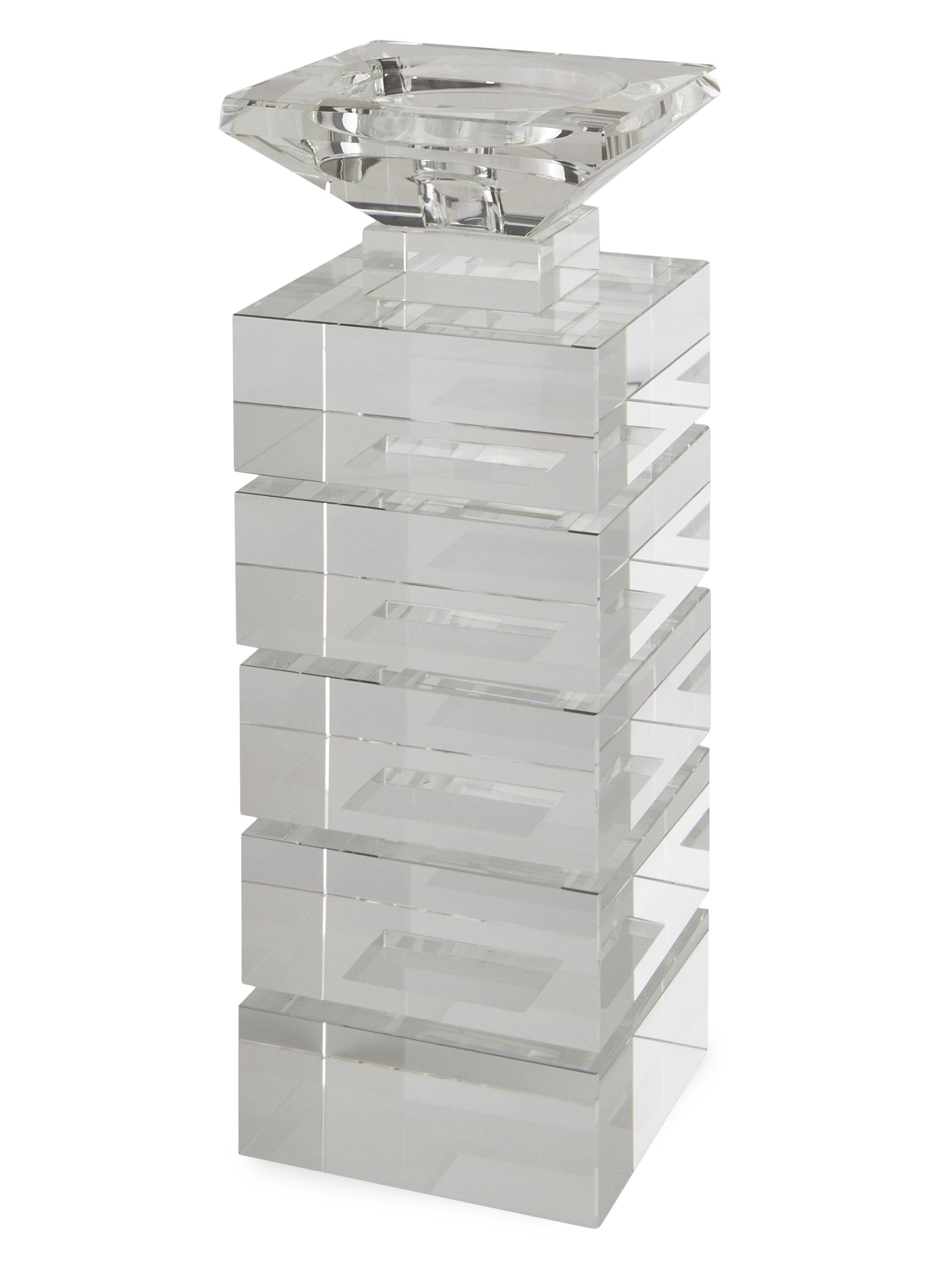 Tizo Clear Cut Crystal Illusion Medium Candleholder - Clear