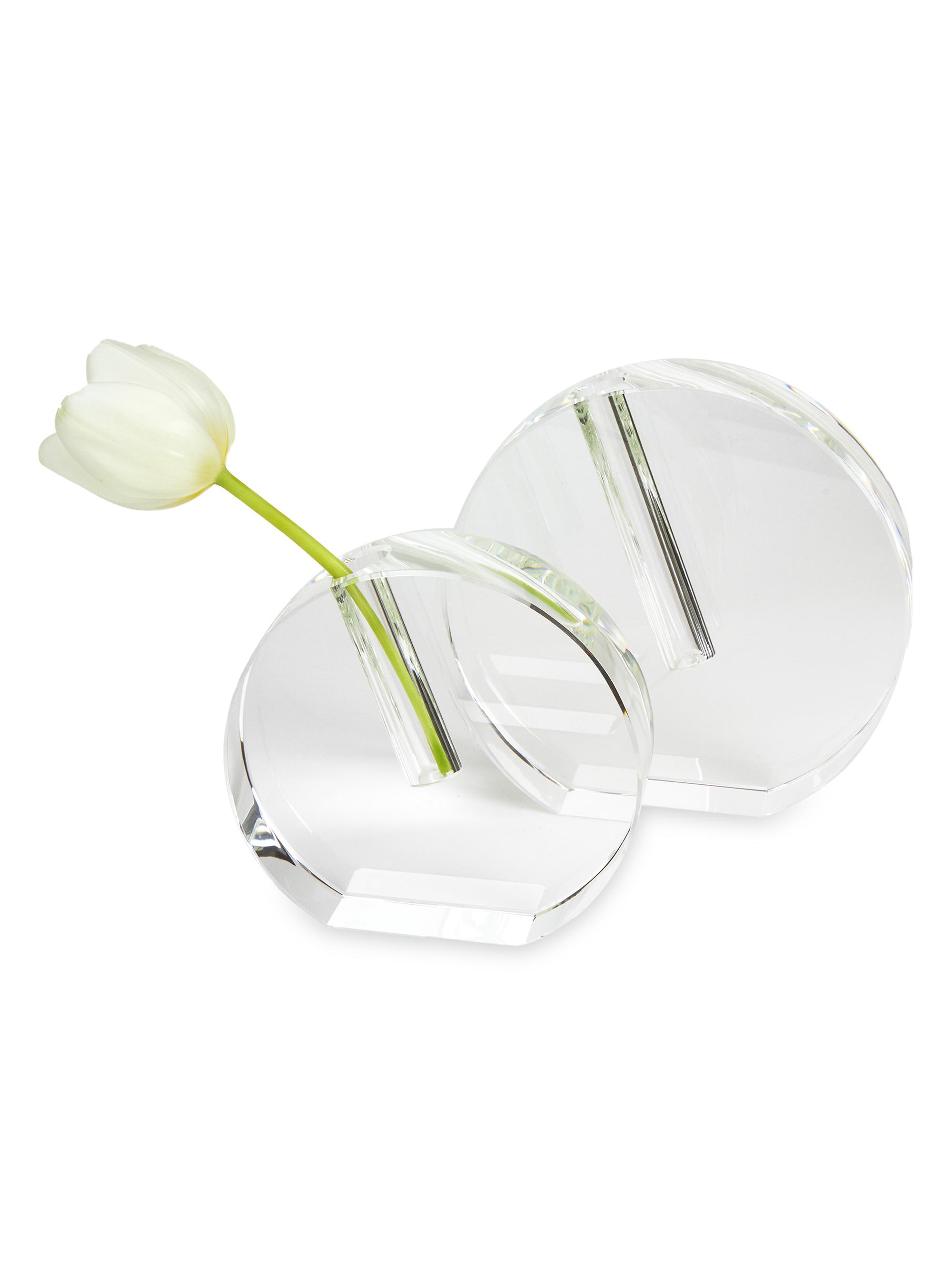 Tizo Pink Crystal Flat Round Vase - Blue Large | Thumbnail 6