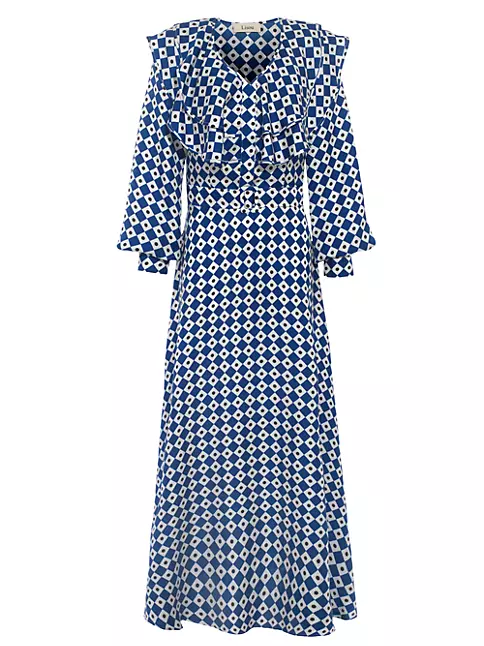 Chanel - Baby Blue Tiered Ruffle Silk Mini Dress Sz 6