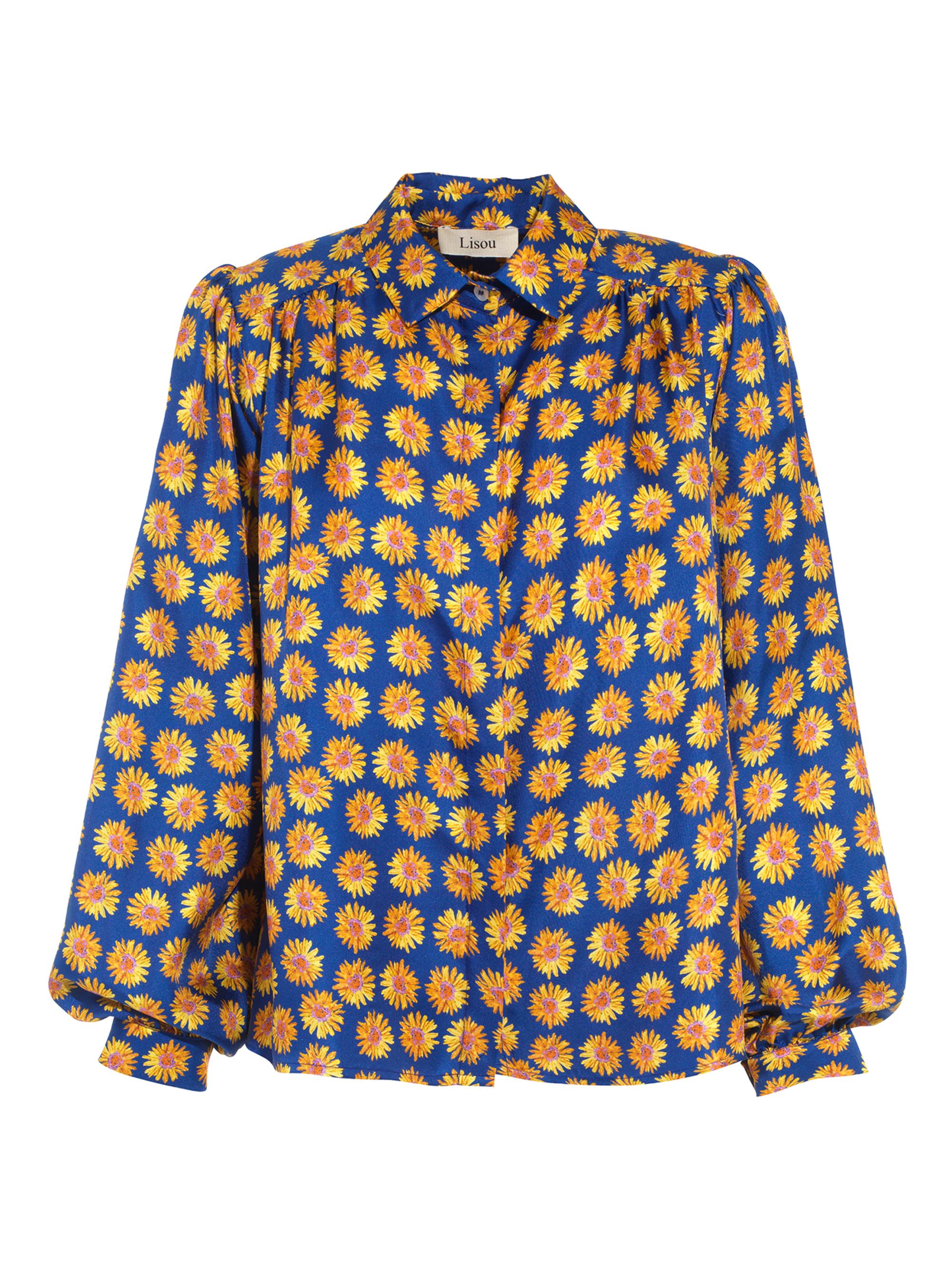 Lisou Women's Printed Silk Twill Button-Front Shirt - Daisy