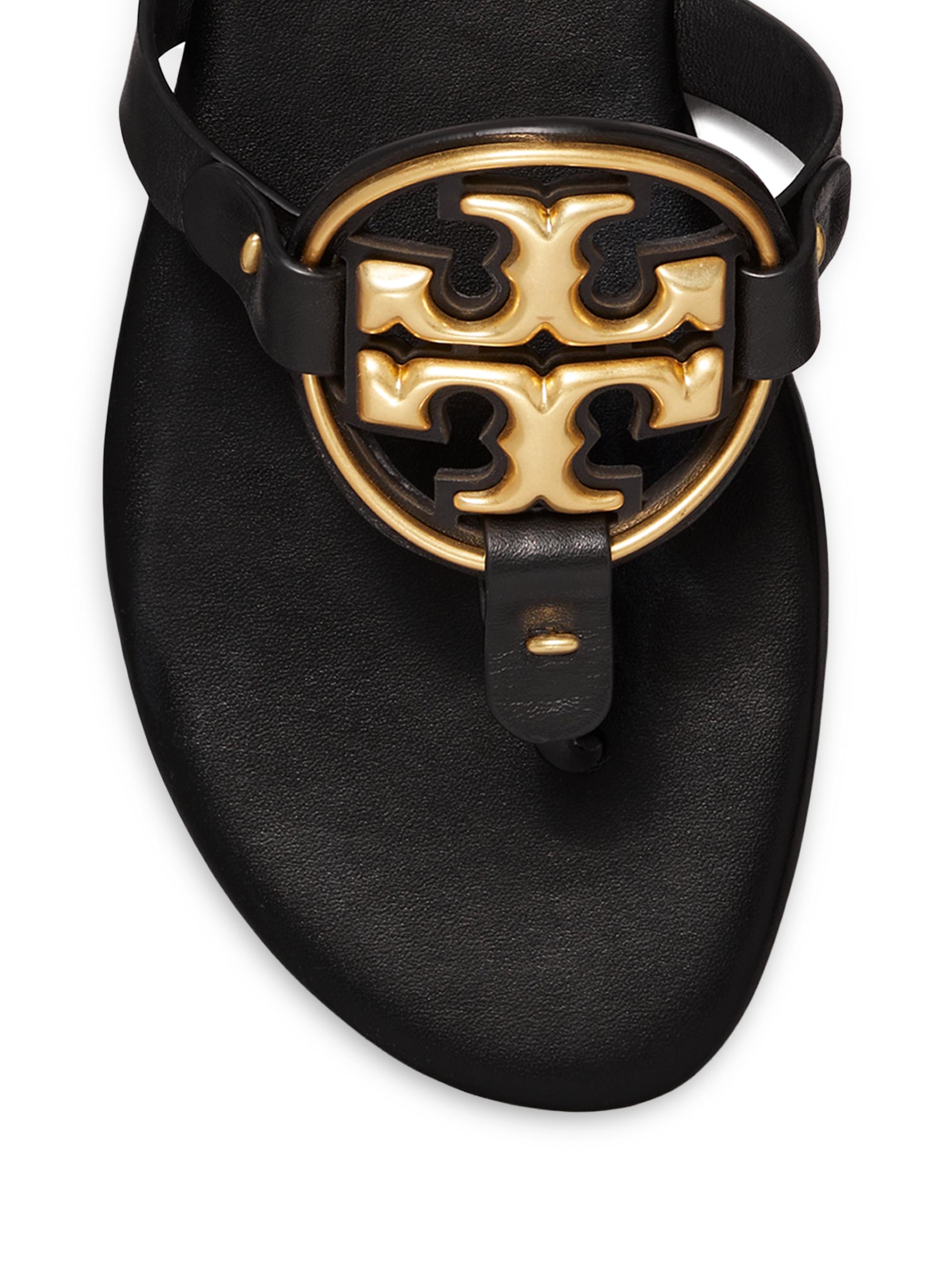 Tory Burch Miller Metal Double T Soft Sandals | Saks Fifth Avenue