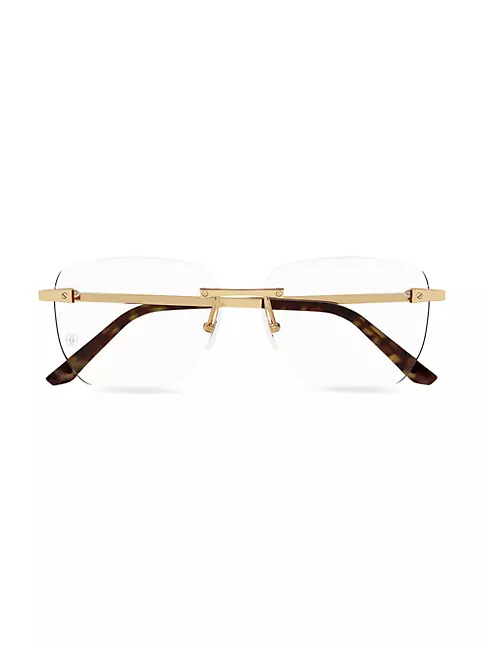 Cartier Men's Rimless Metal Optical Glasses Gold