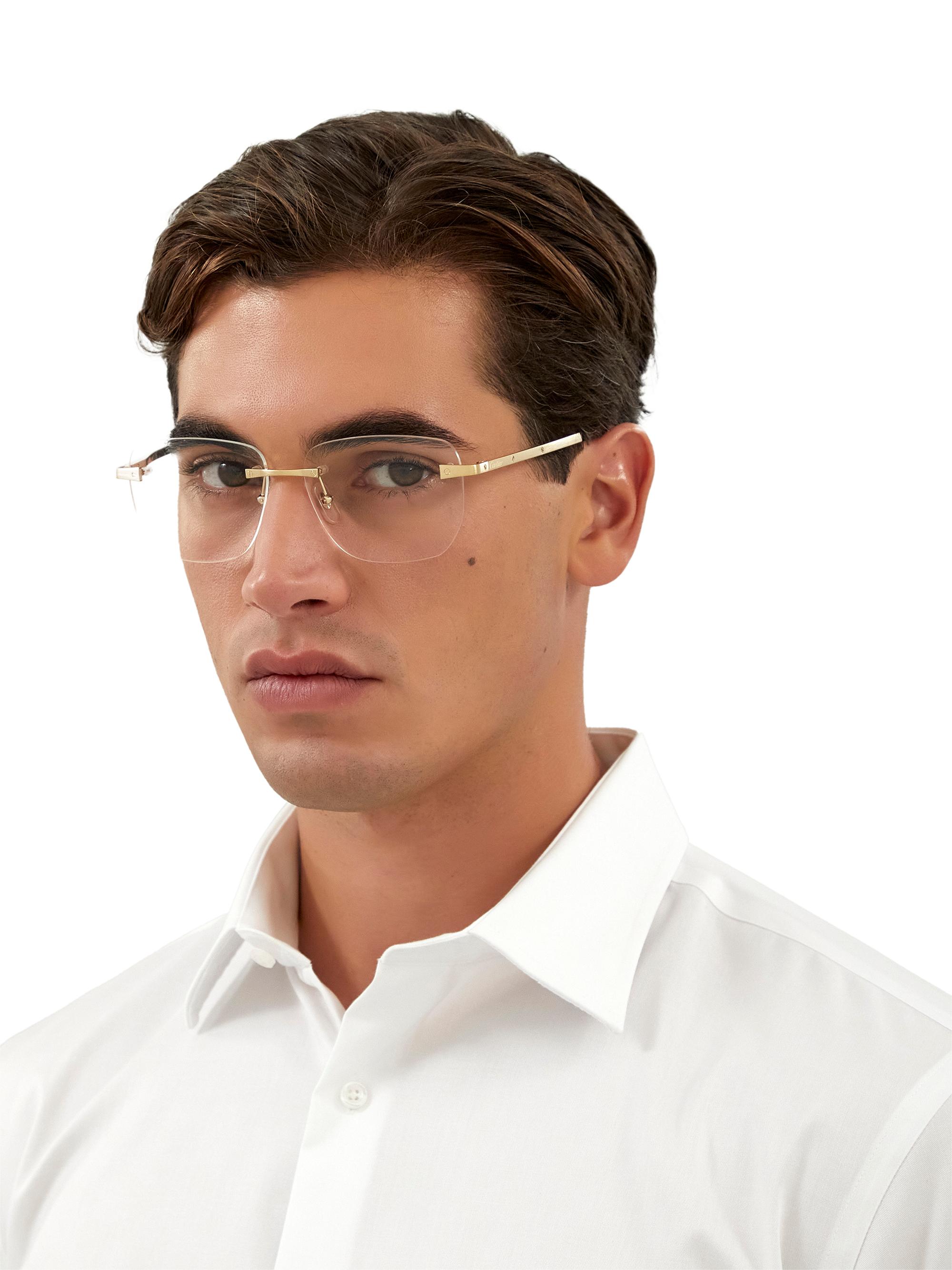 Cartier Santos De Cartier 58MM 24K Gold-Plated Square Optical