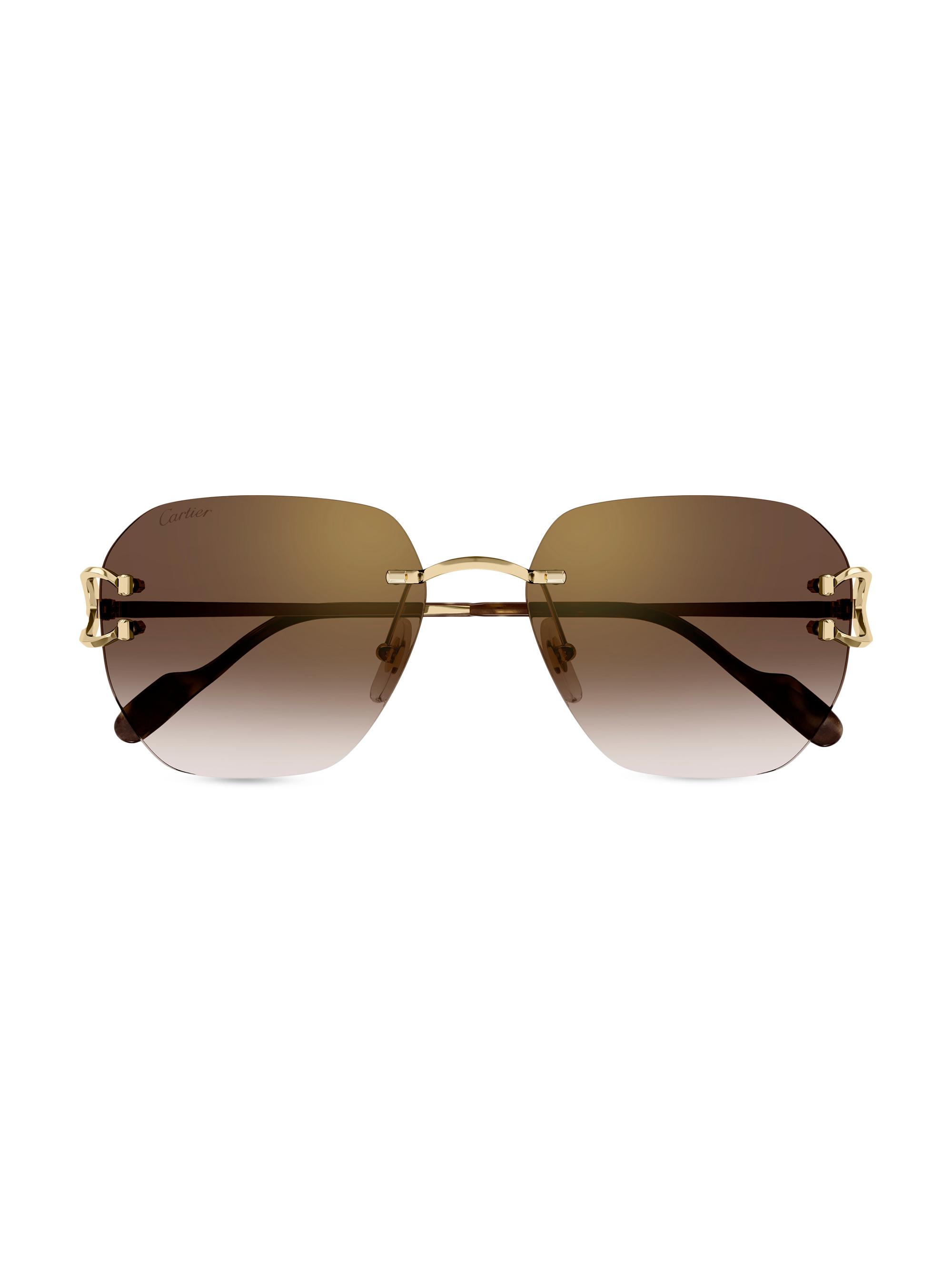 Cartier Men's C Décor 58MM 24k Gold-Plated Sunglasses - Gold