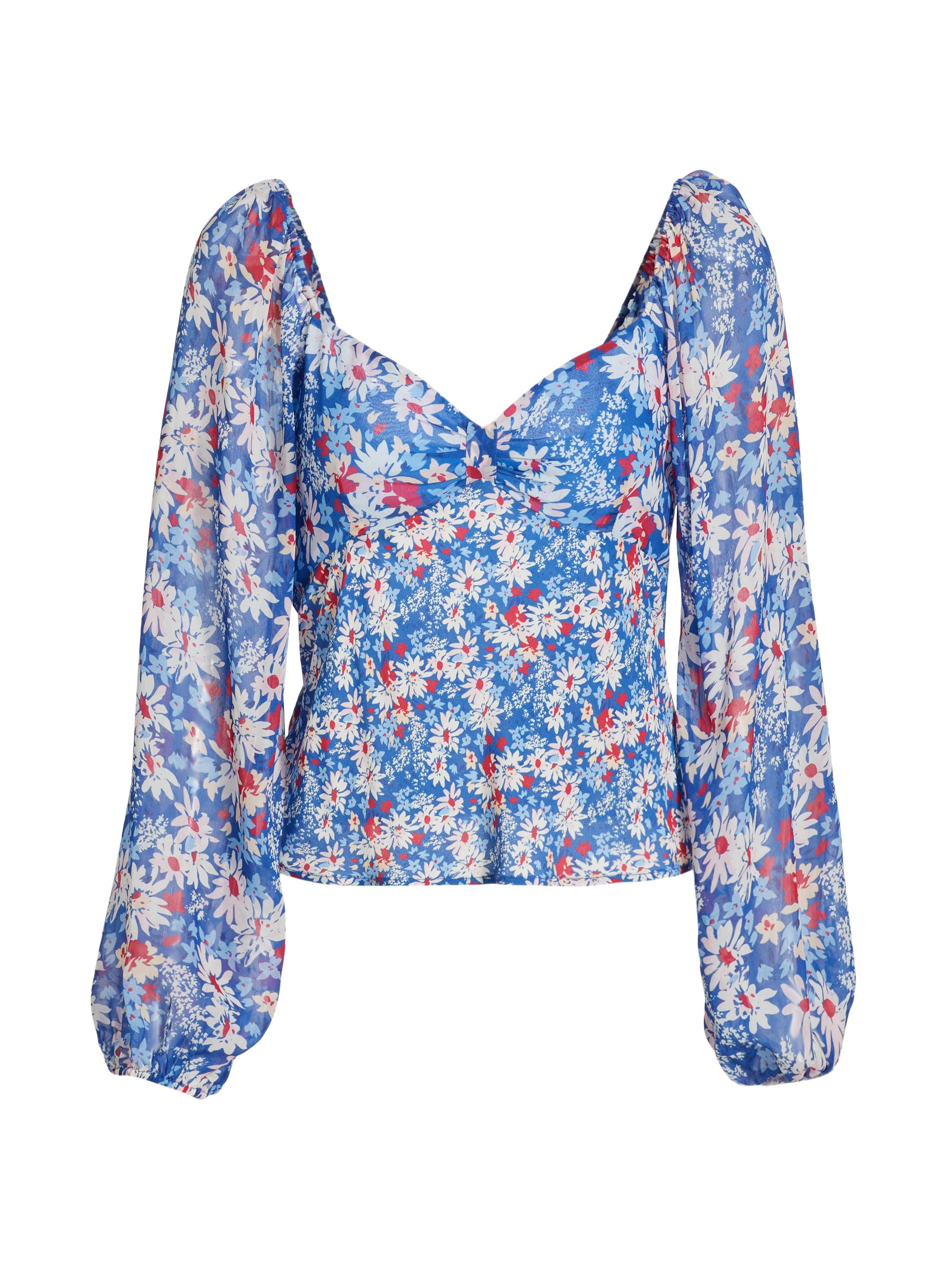 Rixo Women's Bridgette Blouse - Blue Daisy Trail