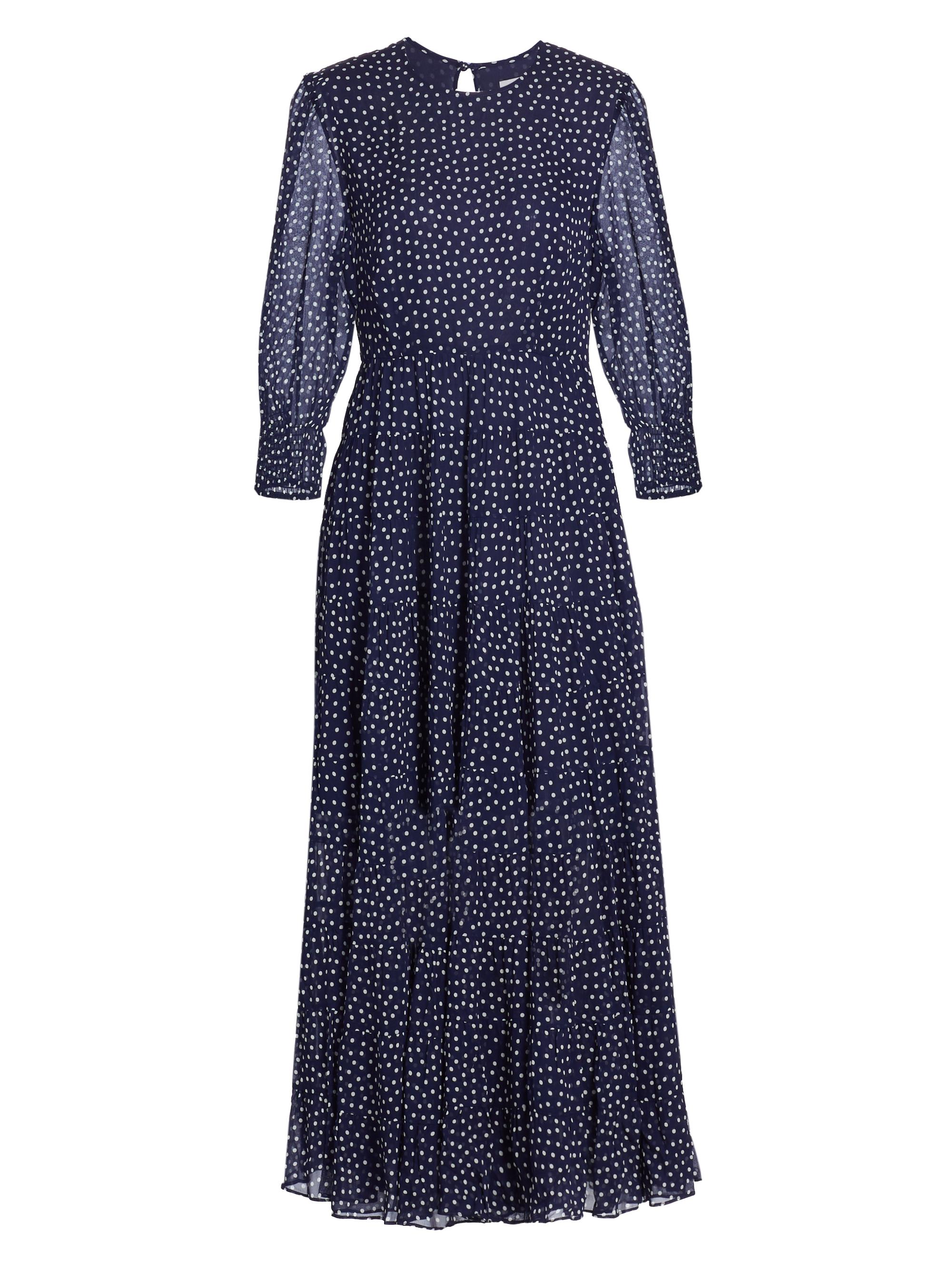 Rixo Women's Kristen Midi-Dress - Navy Polka Dot