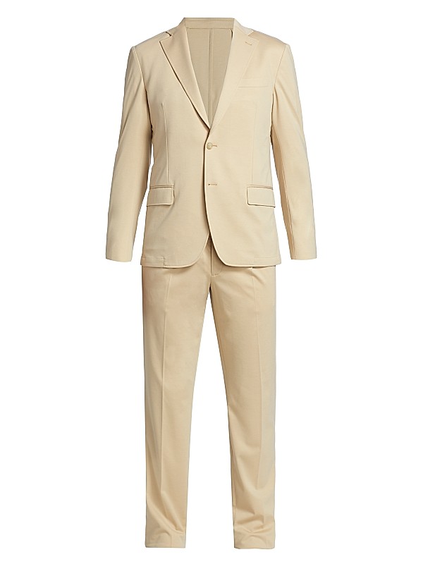 Shop Saks Fifth Avenue Slim-Fit Single-Breasted Knit Suit Shop Saks Fifth Avenue Slim-Fit Single-Breasted Knit Suit