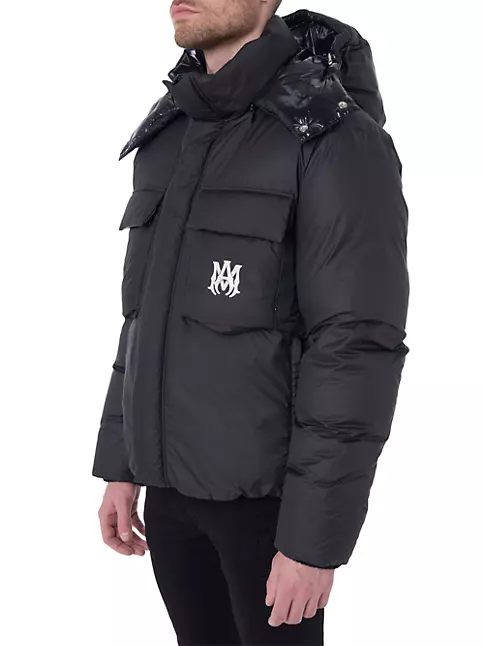 Louis Vuitton Glossy Puffer Jacket, Black, 38