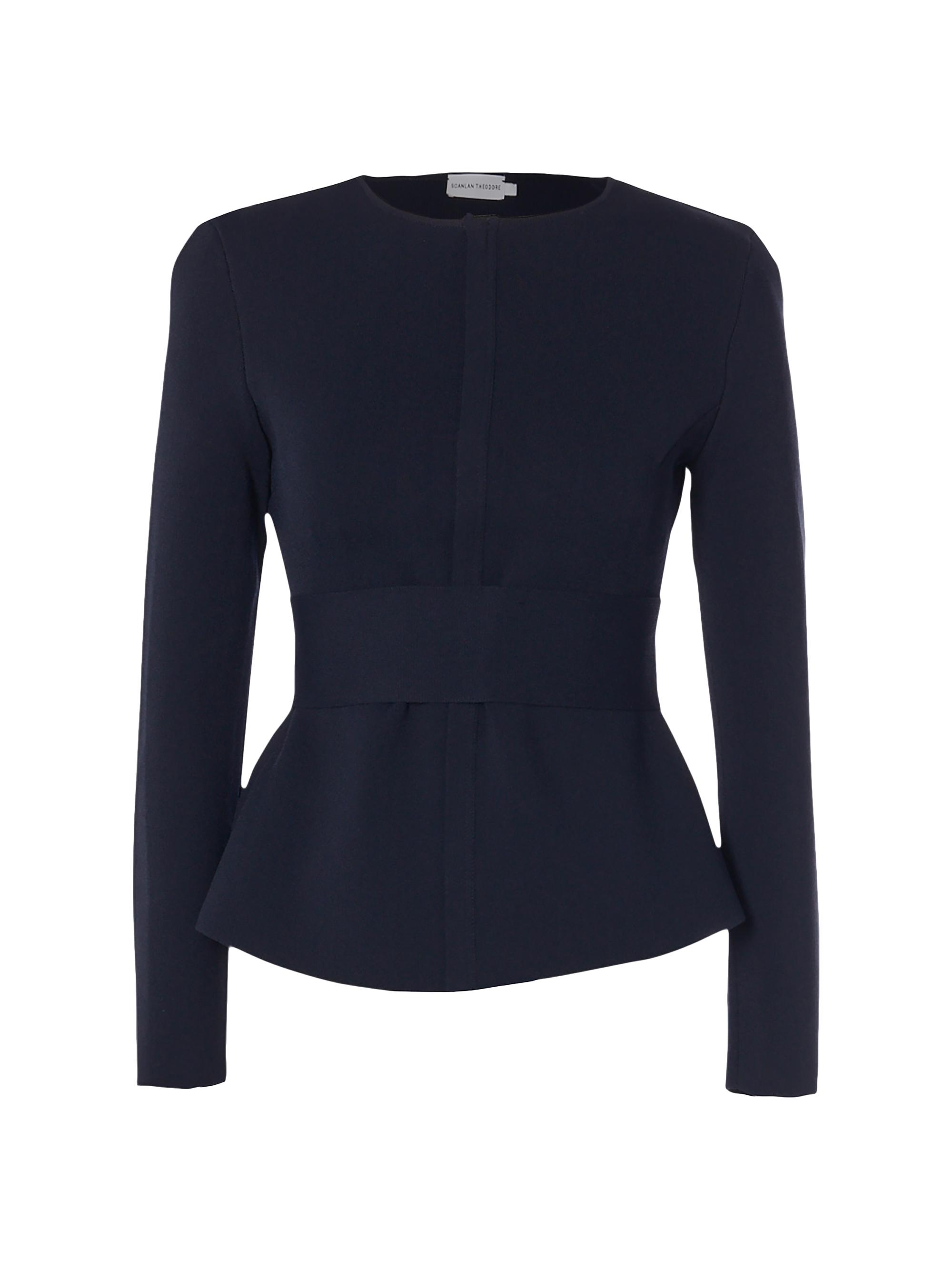 Scanlan Theodore Women's Curved Crepe Jacket - Navy