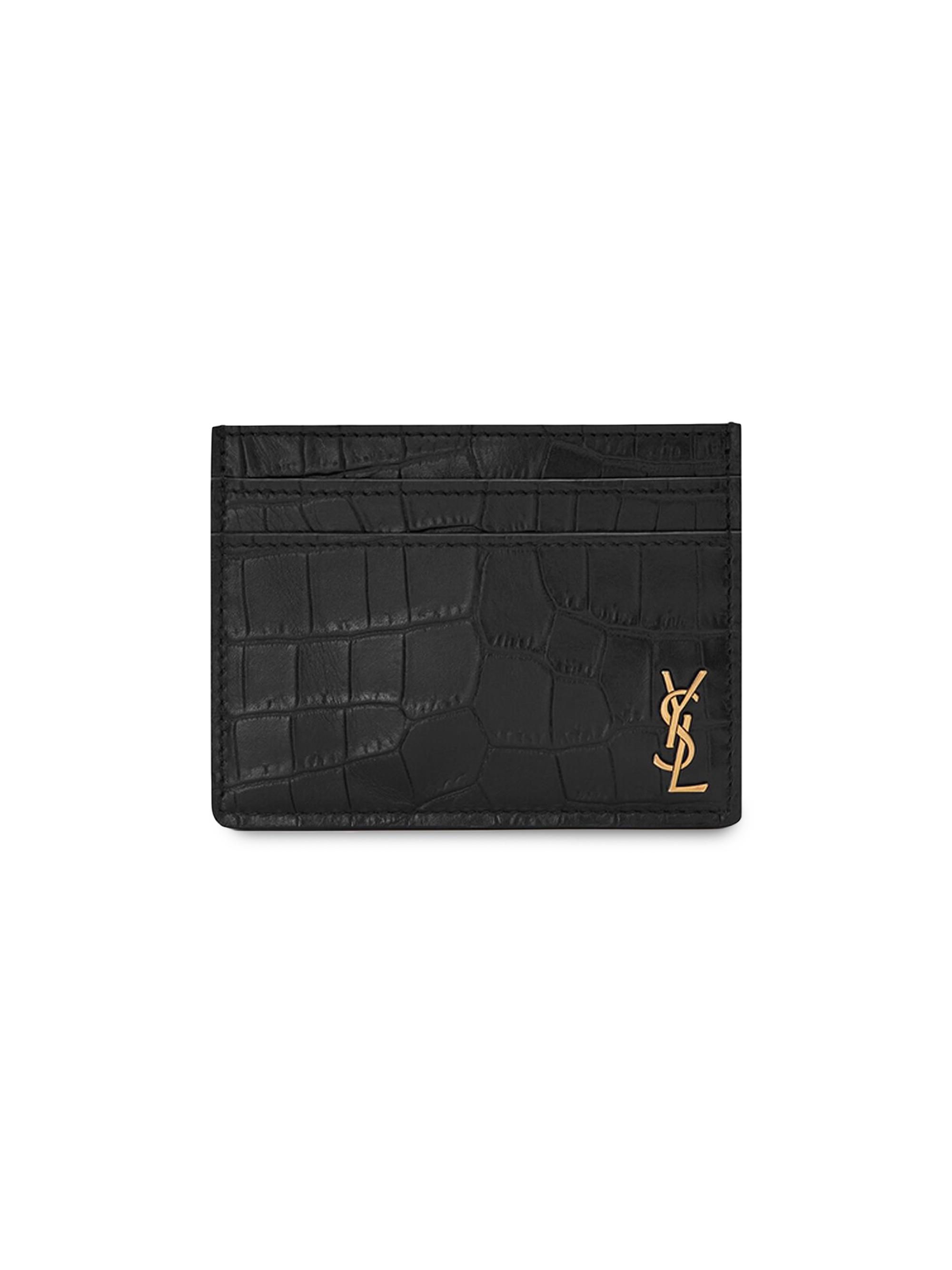 Embossed leather card holder