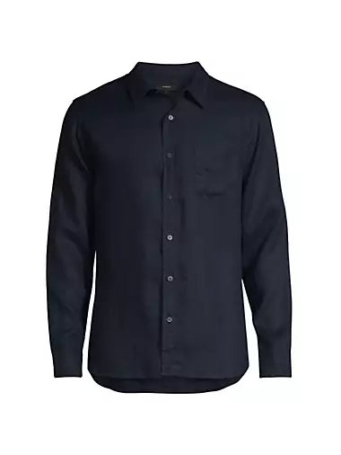 Linen Long-Sleeve Button-Up Shirt