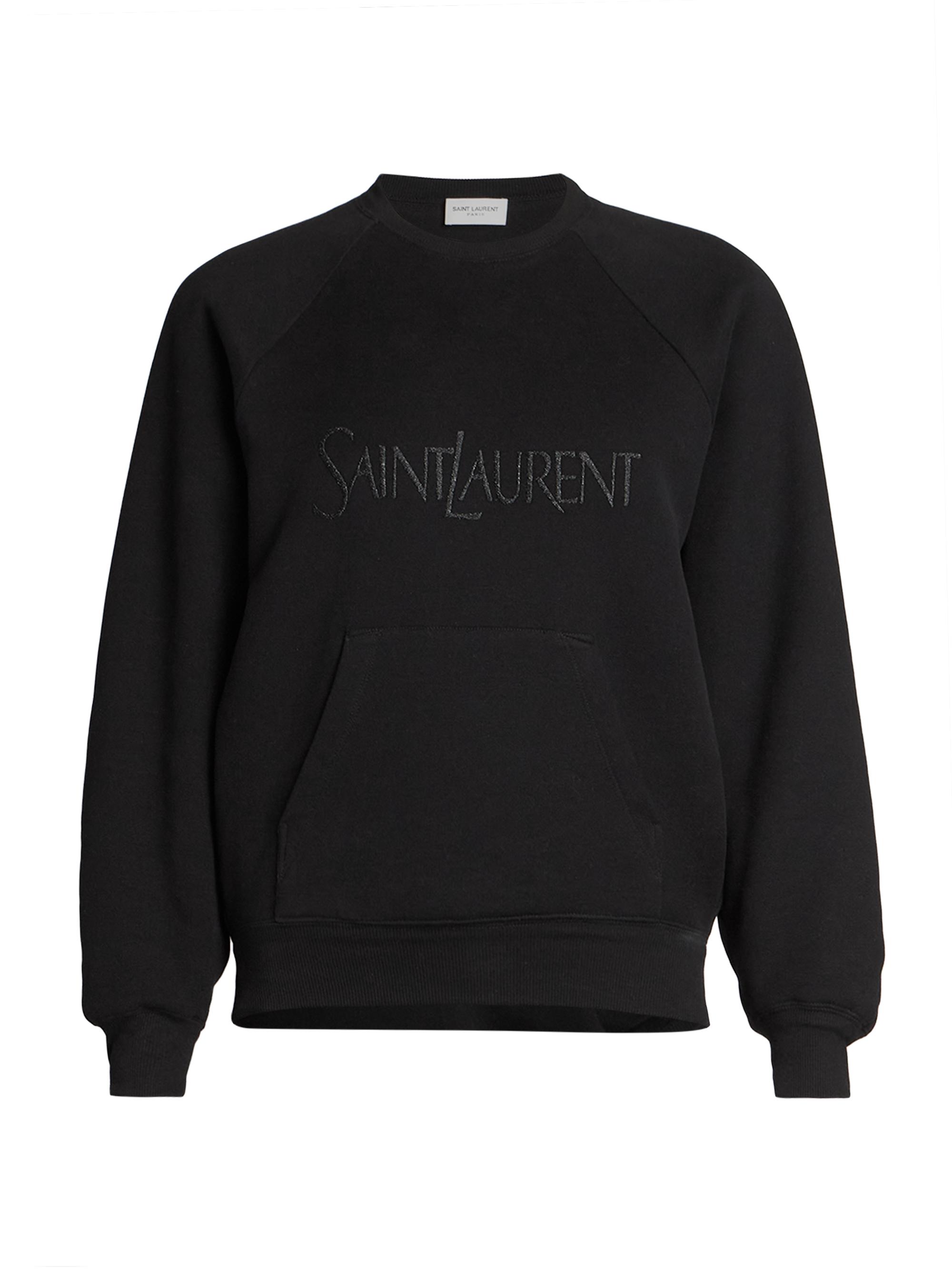 Yves Saint Laurent ブラック スウェット Saint Laurent Raglan Sweatshirt | Saks Fifth Avenue