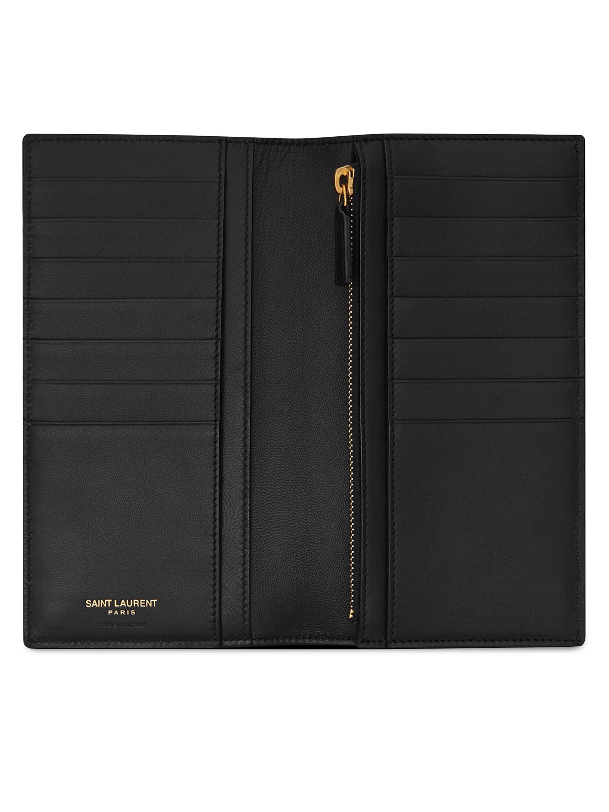 Saint Laurent Tiny Cassandre Continental Wallet In Crocodile