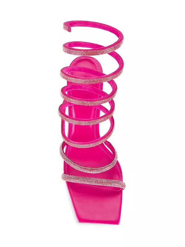 Lislie Crystal-Embellished Wrap Sandals