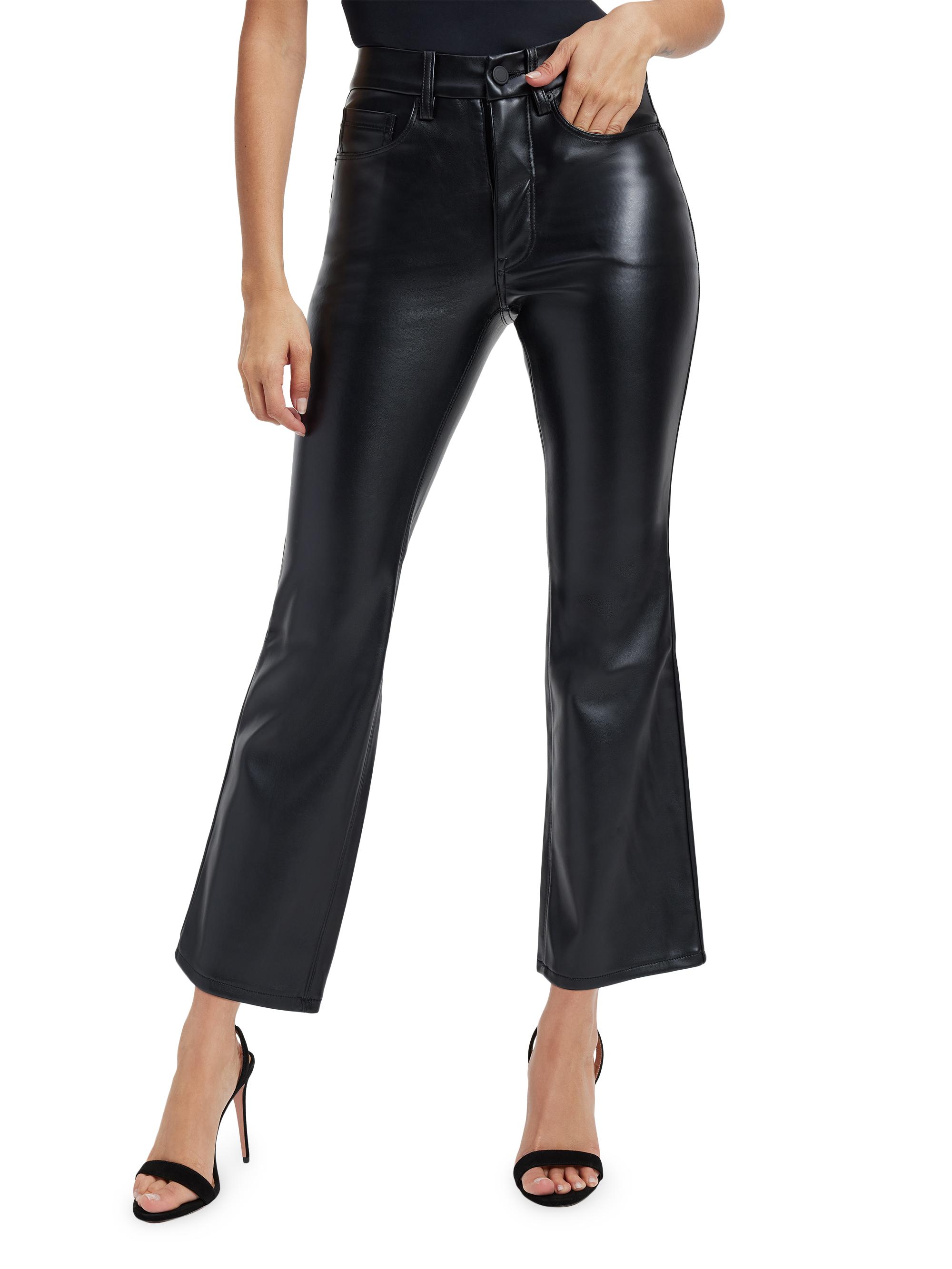 Good American Women's Good Legs Mini Boot-Cut Pants - Black