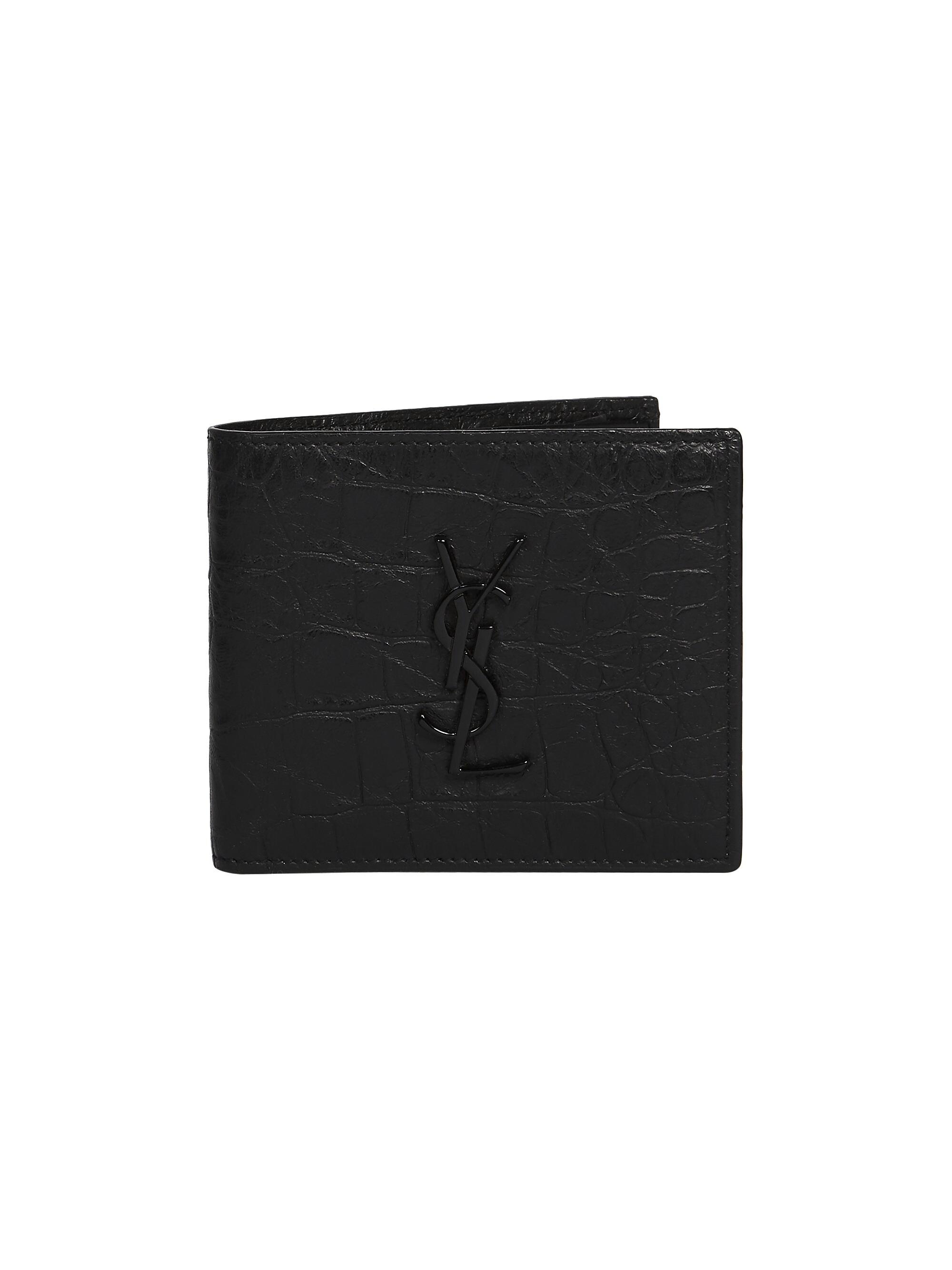 Saint Laurent Crocodile-Embossed Leather Wallet | Saks Fifth