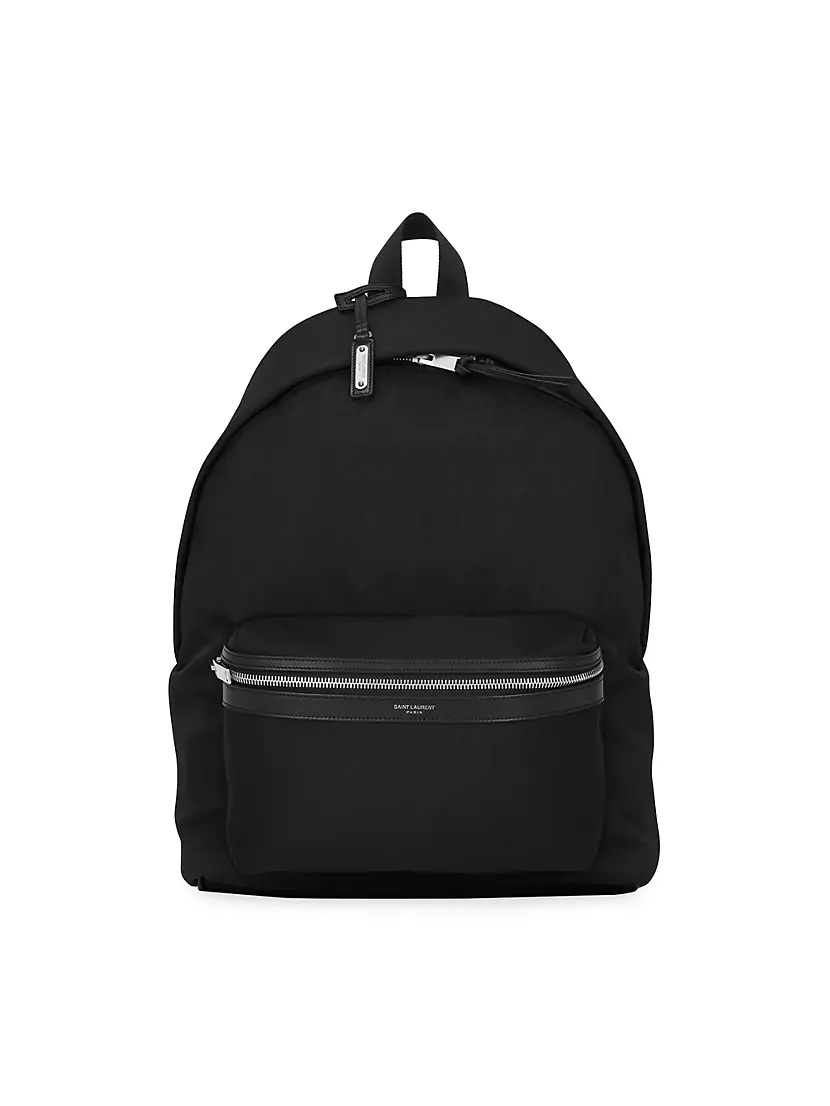 SAINT LAURENT Twill Patches City Backpack Black - A&V Pawn