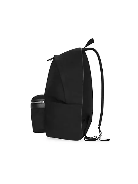 Saint Laurent City Unisex Belt Bag Black Canvas Leather Trim