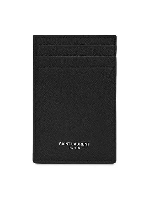 Saint Laurent Paris Bill clip wallet in grain de poudre embossed