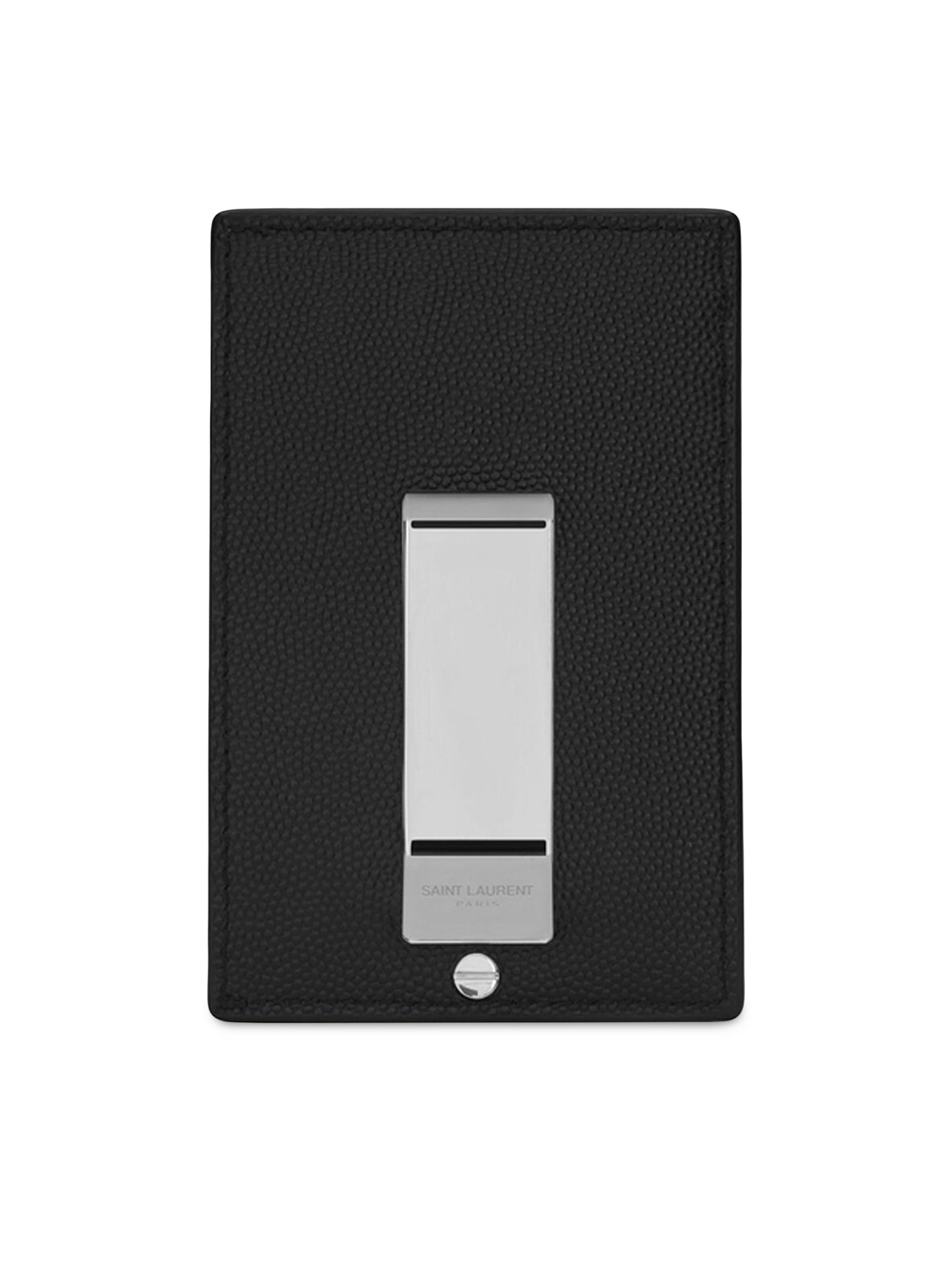 Bill Clip With Card Case In Grain De Poudre Embossed Leather